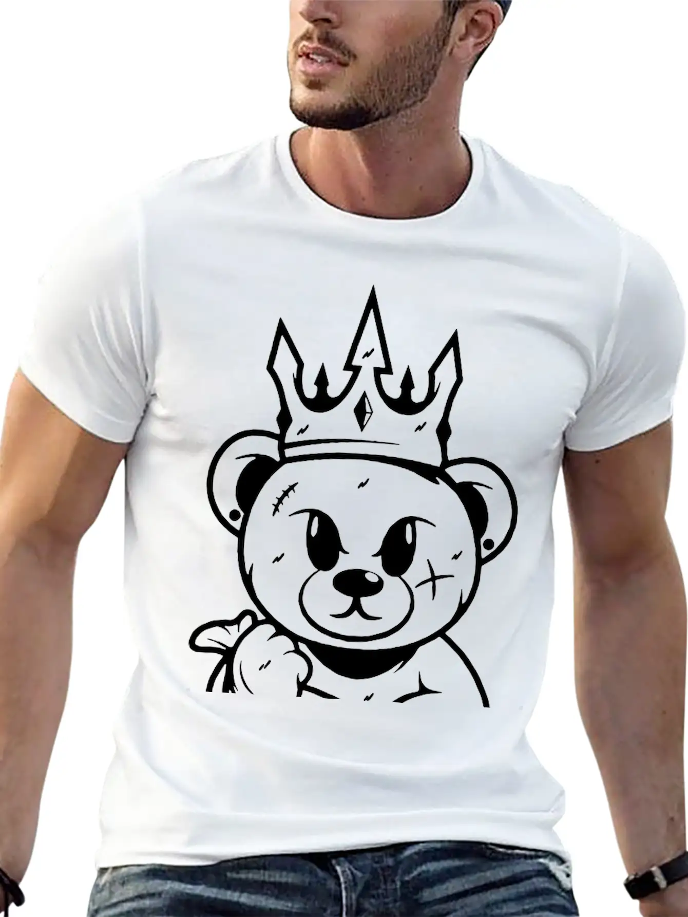 Money King, Money Bear, Gangster Bear Basic Graphic T-Shirt ¨C Daily Comfort In Soft Cotton