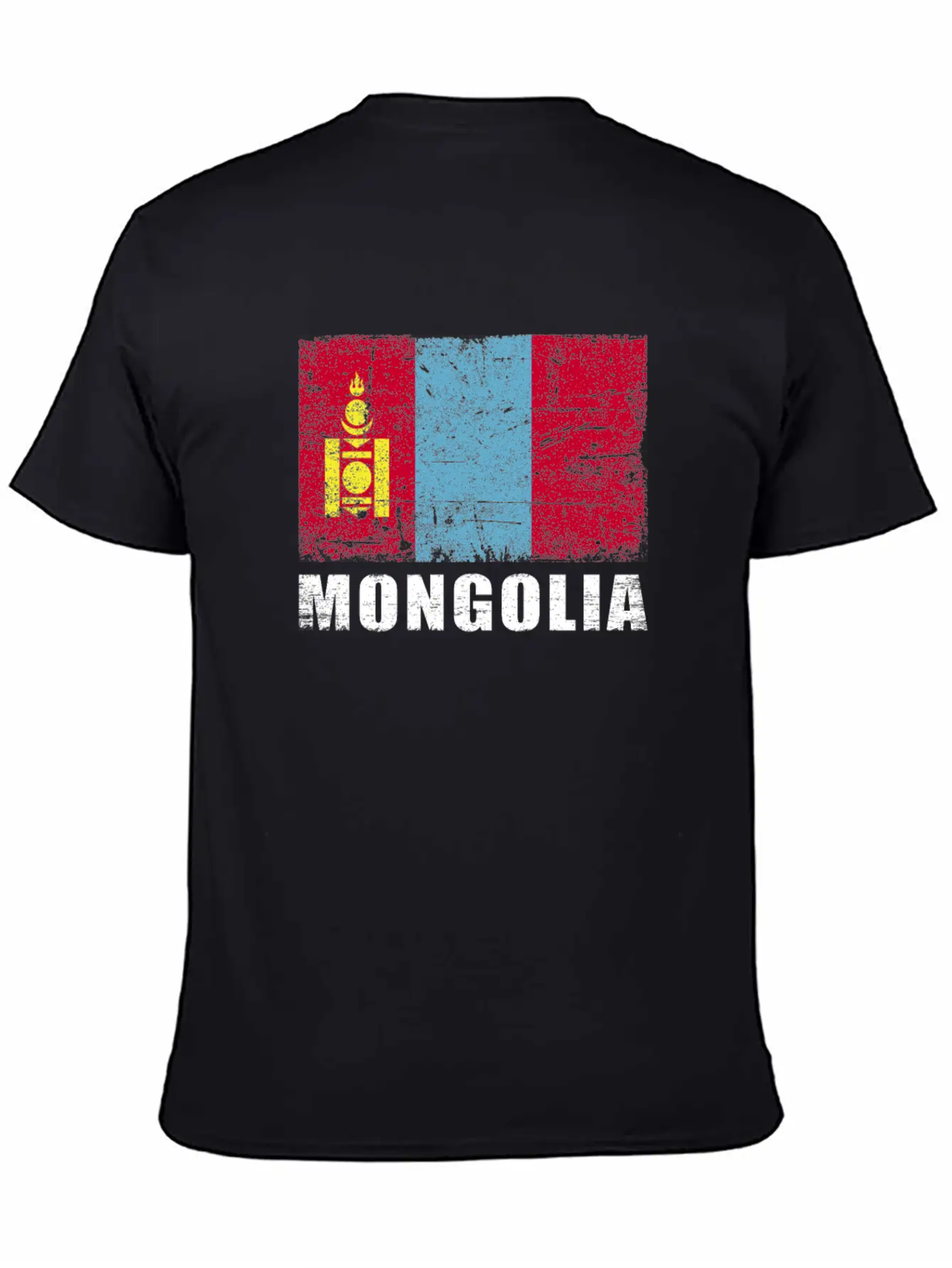 Mongolia Flag Grunge Country Flag Mongolia Essential Cotton Tee For Daily Outfits ¨C Unisex Style