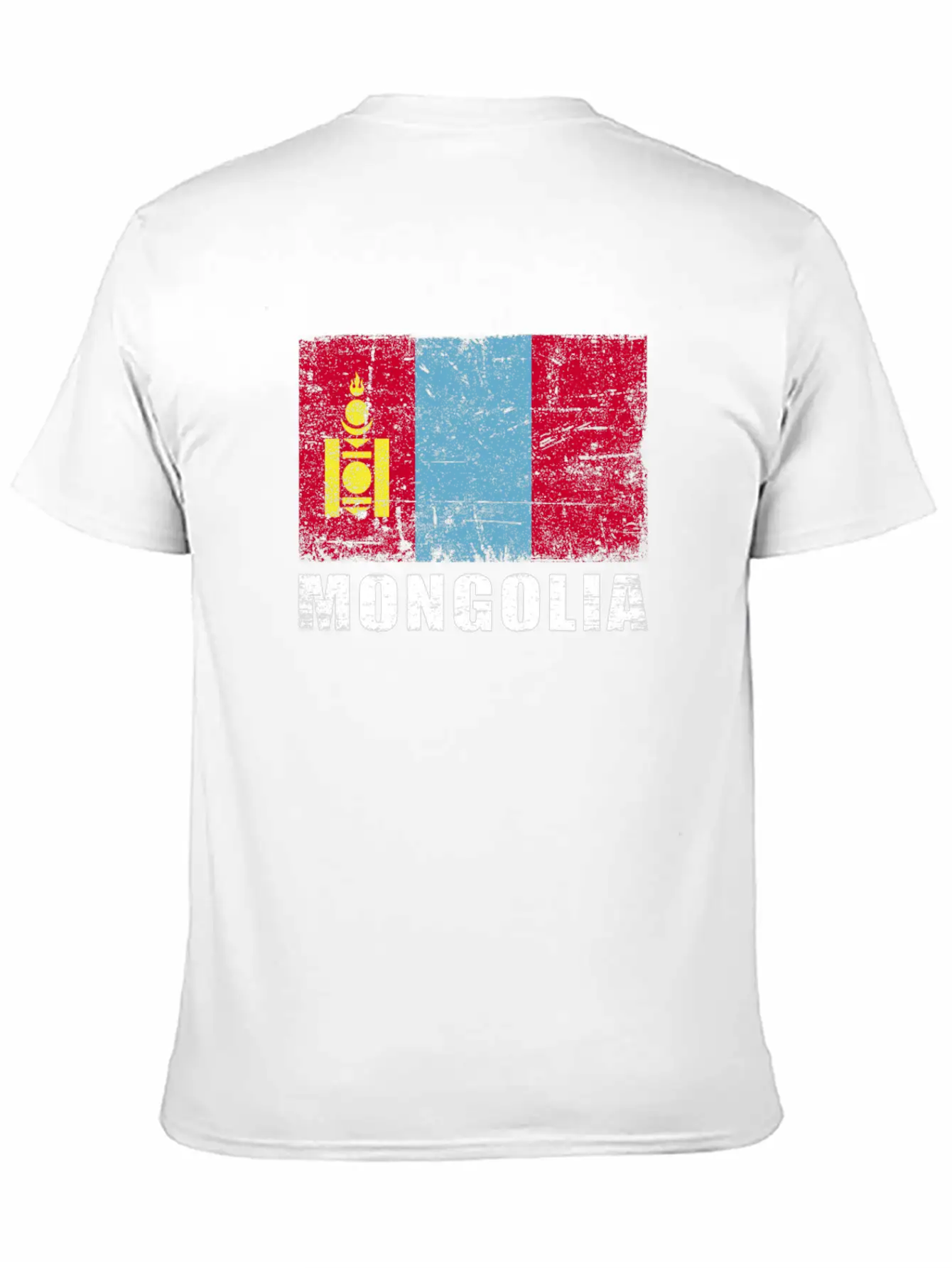 Mongolia Flag Grunge Country Flag Mongolia Essential Cotton Tee For Daily Outfits ¨C Unisex Style