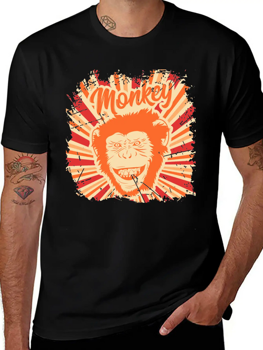 Monkey Funny Animal Ape Gift Monkeys Retro Vintage Soft Cotton Short Sleeve Tee ¨C Unisex Wardrobe Staple