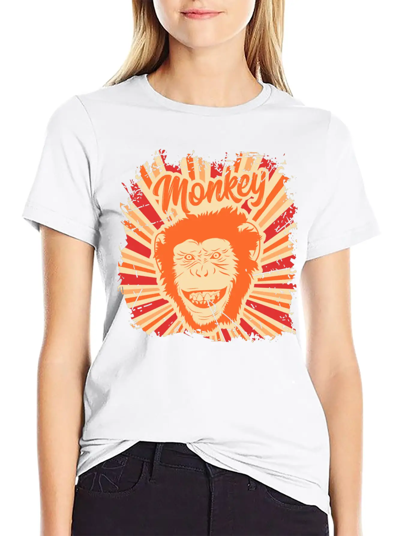 Monkey Funny Animal Ape Gift Monkeys Retro Vintage Soft Cotton Short Sleeve Tee ¨C Unisex Wardrobe Staple