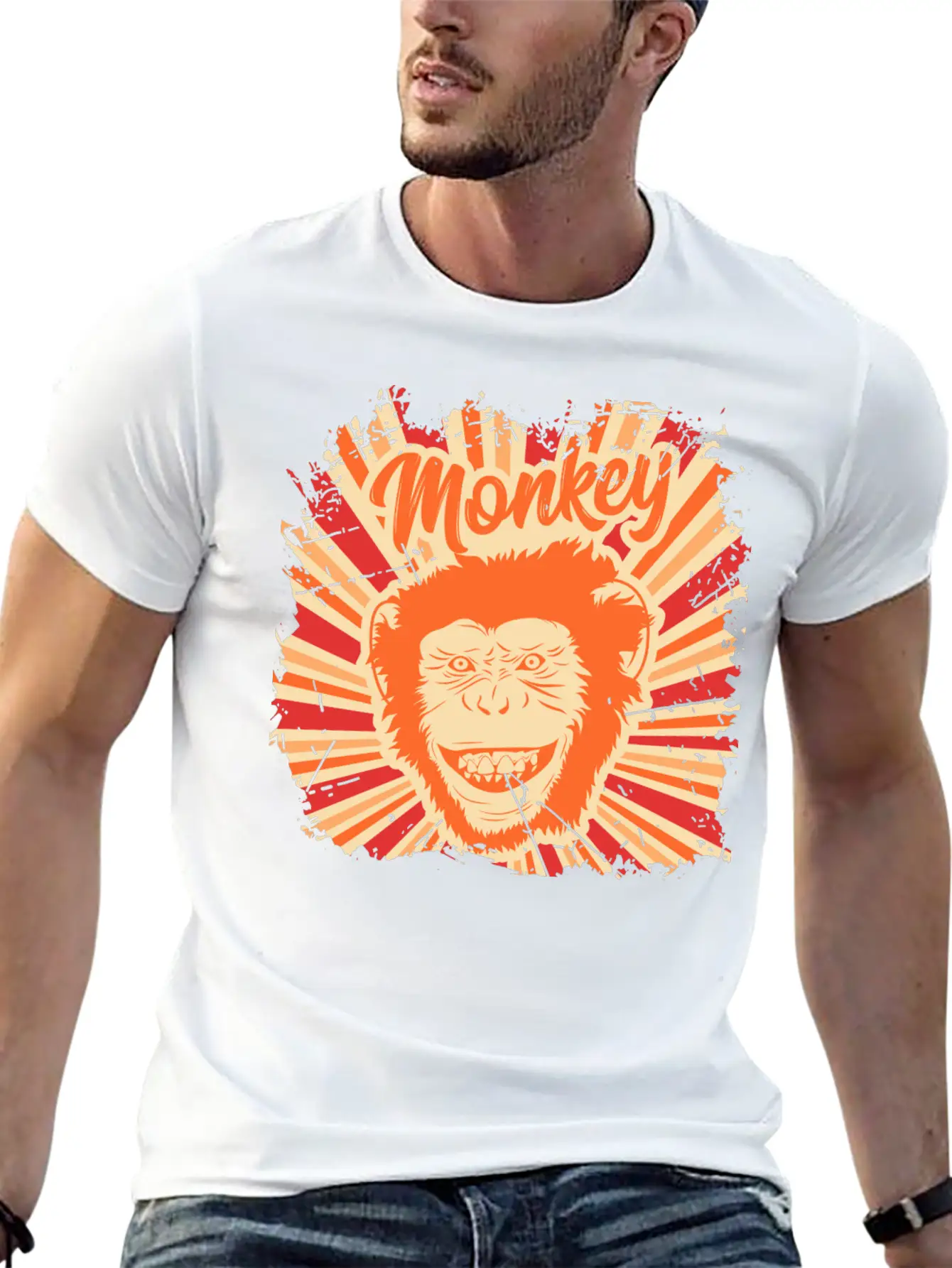 Monkey Funny Animal Ape Gift Monkeys Retro Vintage Soft Cotton Short Sleeve Tee ¨C Unisex Wardrobe Staple