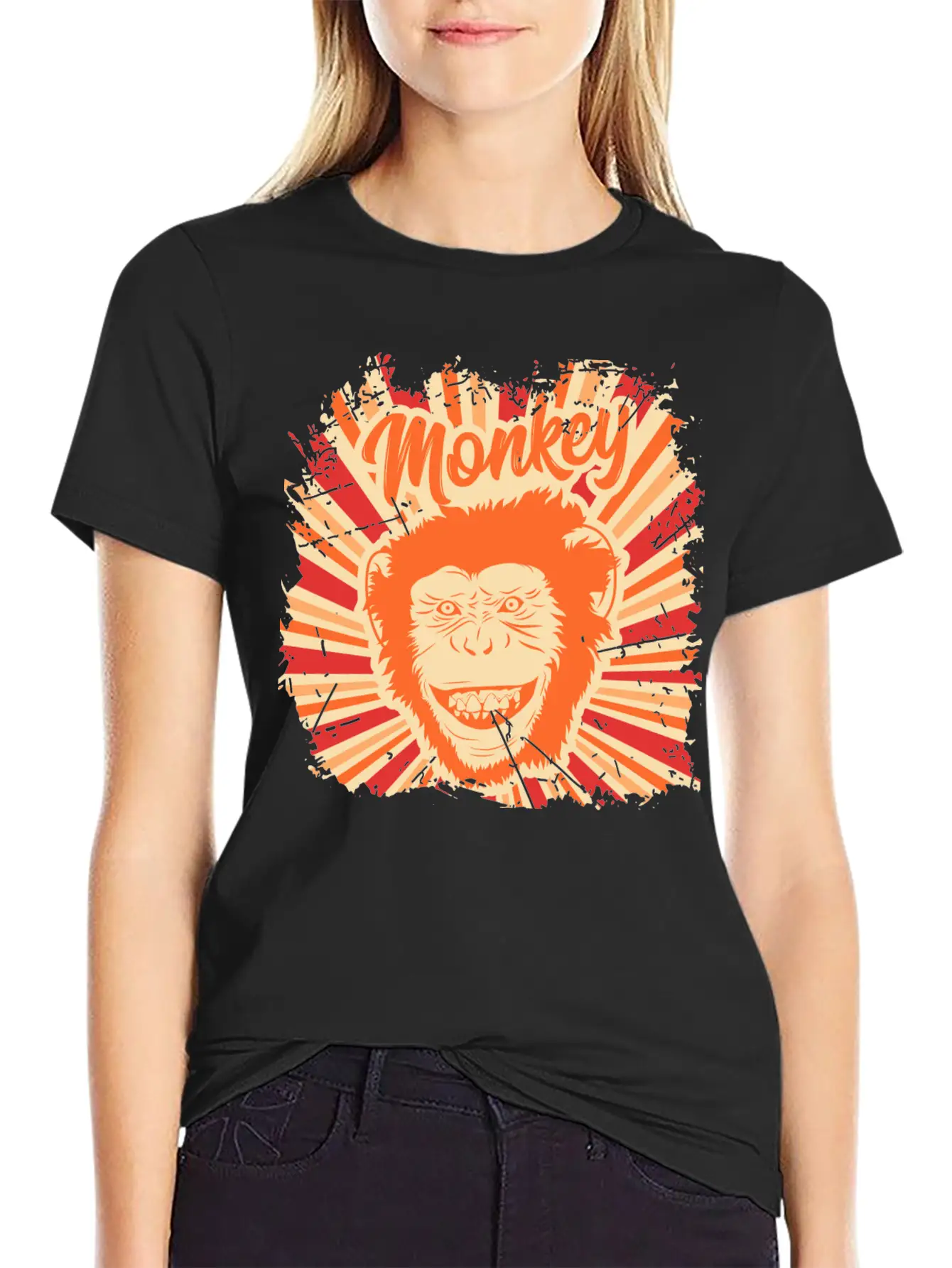Monkey Funny Animal Ape Gift Monkeys Retro Vintage Soft Cotton Short Sleeve Tee ¨C Unisex Wardrobe Staple