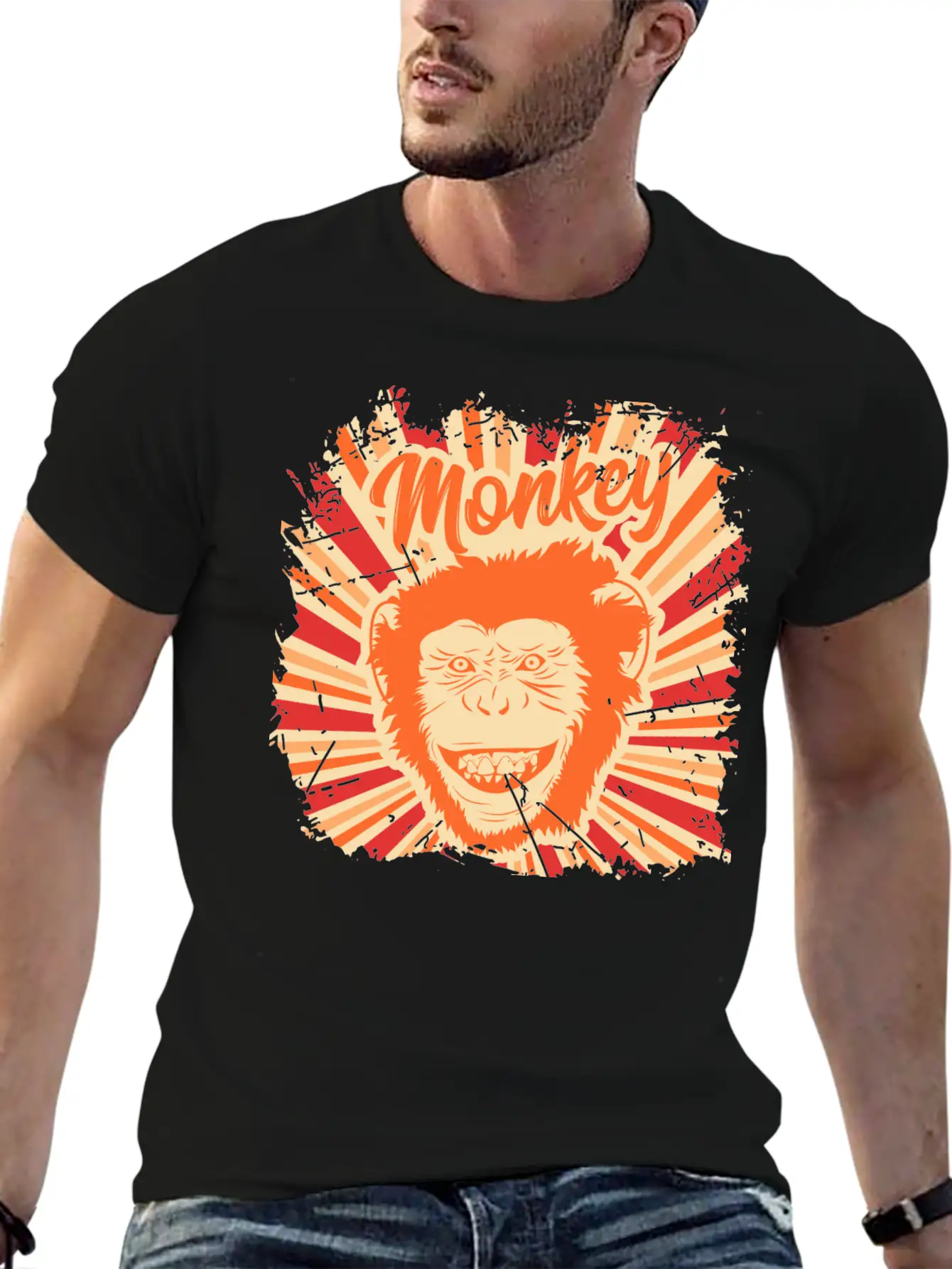 Monkey Funny Animal Ape Gift Monkeys Retro Vintage Soft Cotton Short Sleeve Tee ¨C Unisex Wardrobe Staple
