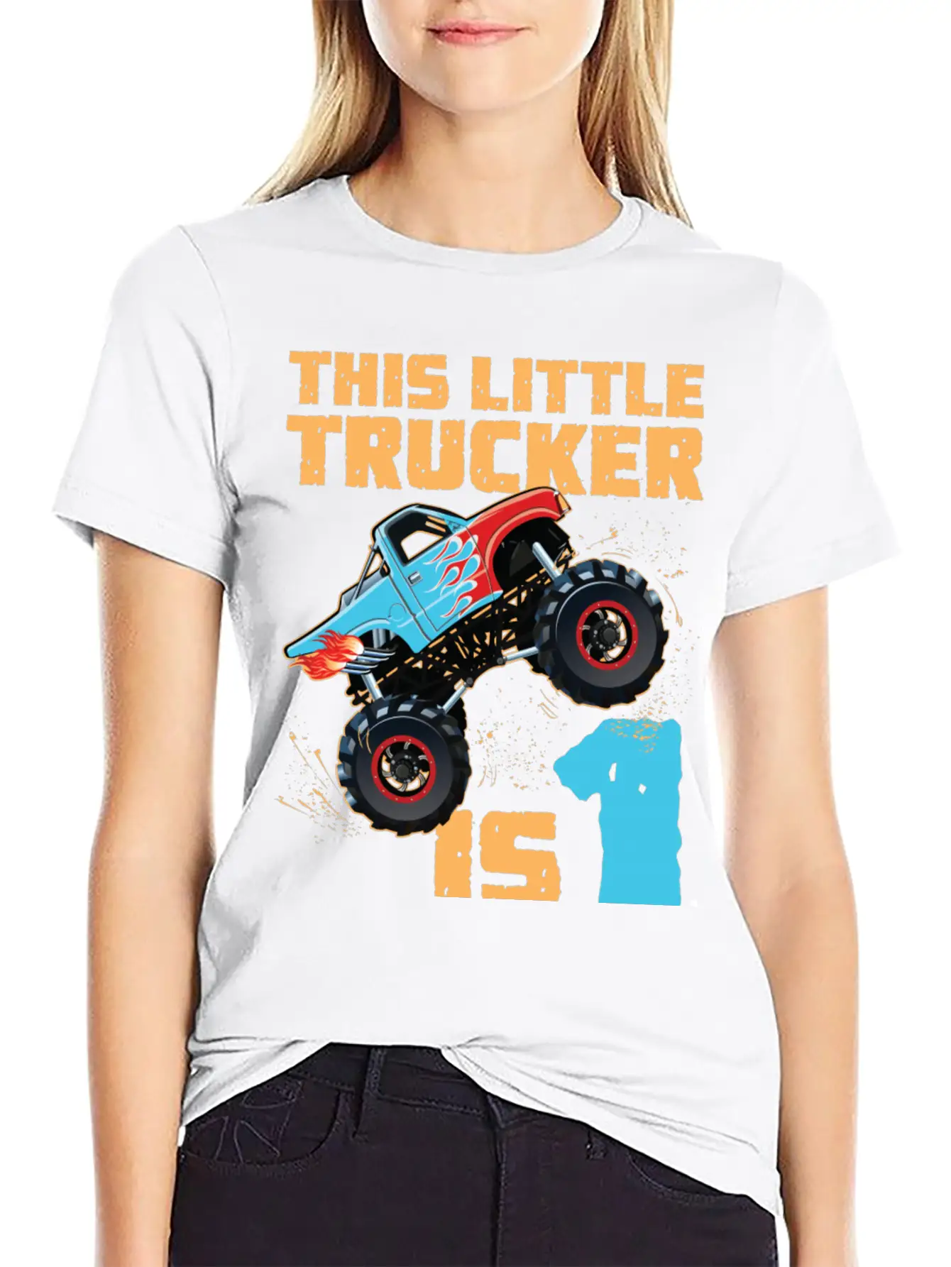 Monster Truck 1st Birthday Basic Graphic T-Shirt ¨C Daily Comfort In Soft Cotton