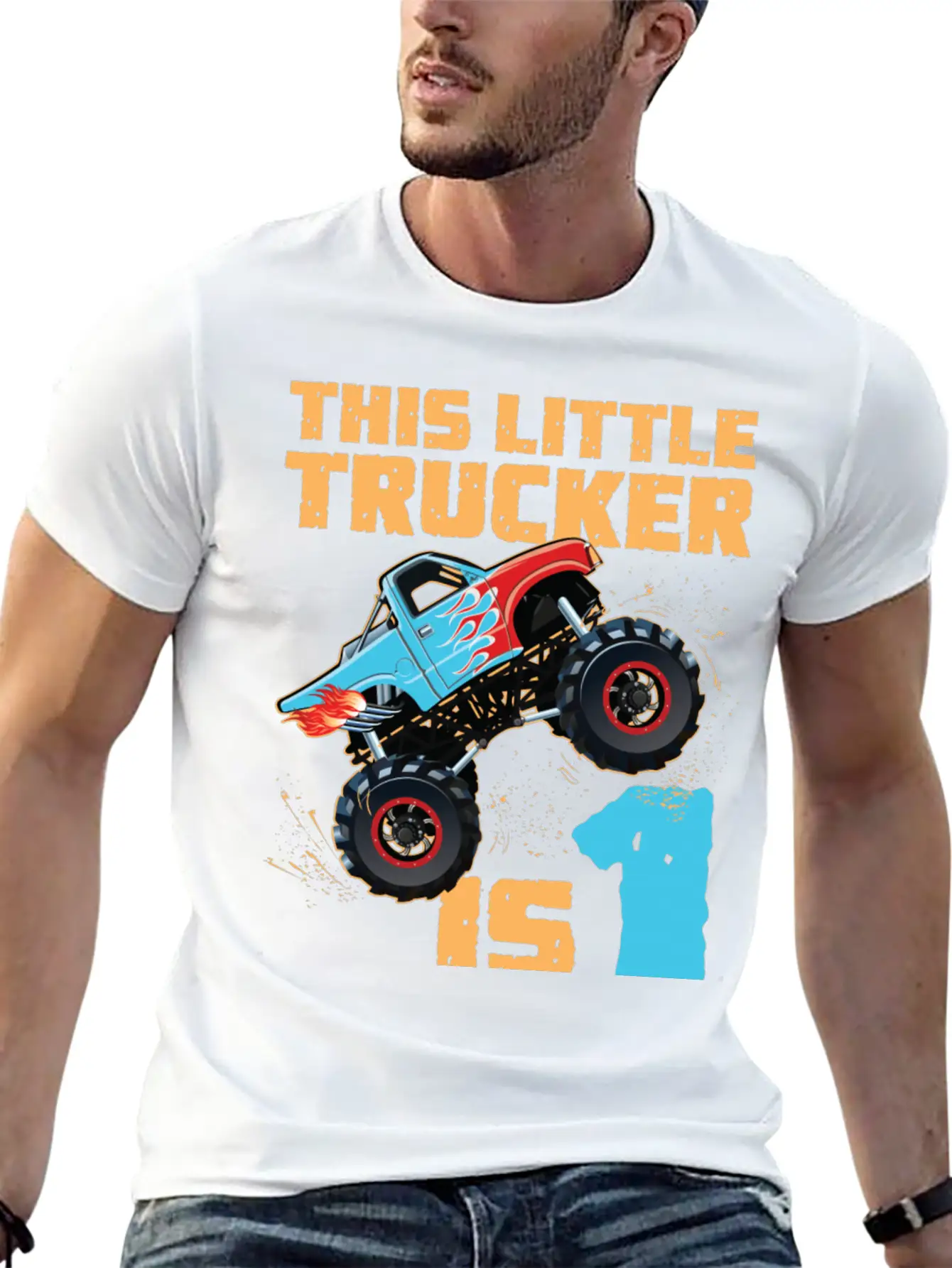 Monster Truck 1st Birthday Basic Graphic T-Shirt ¨C Daily Comfort In Soft Cotton