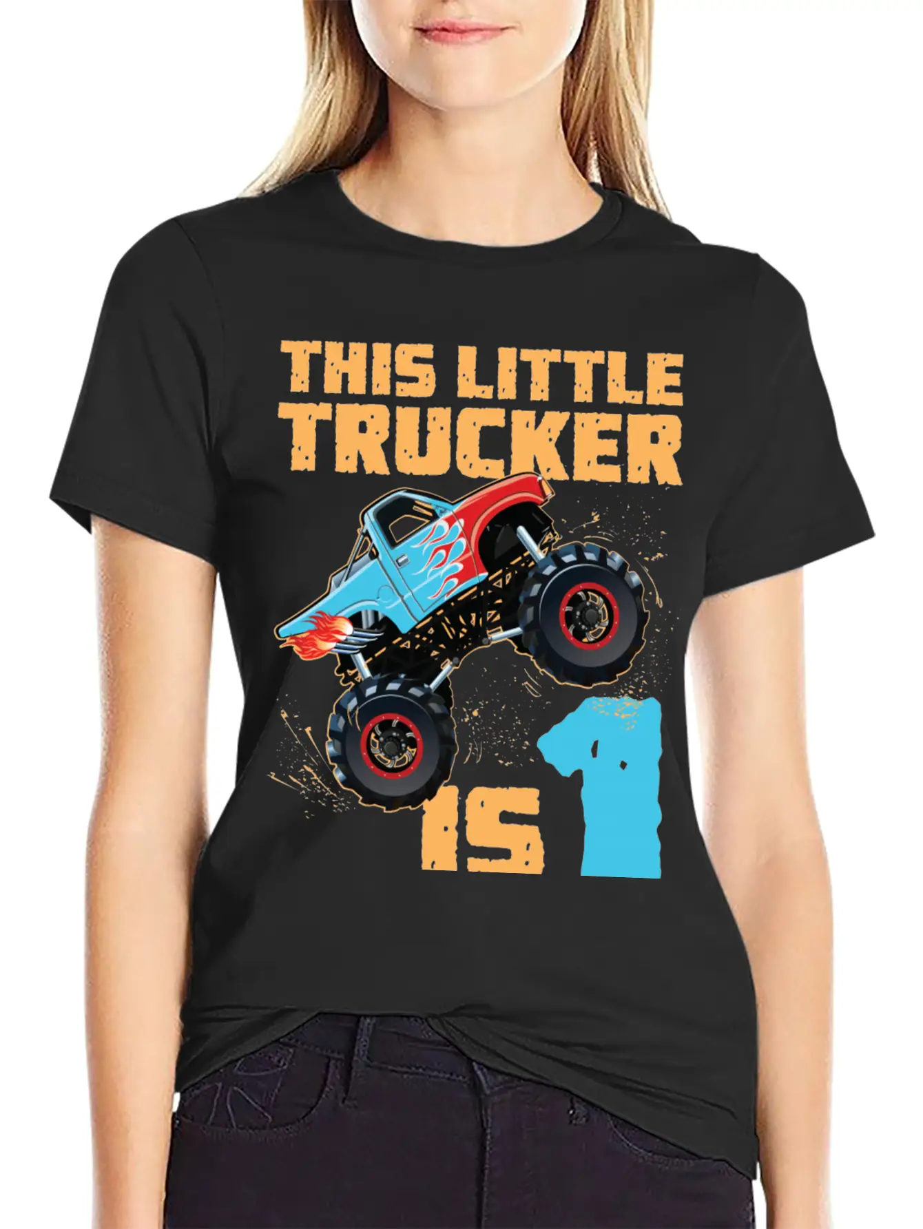 Monster Truck 1st Birthday Basic Graphic T-Shirt ¨C Daily Comfort In Soft Cotton