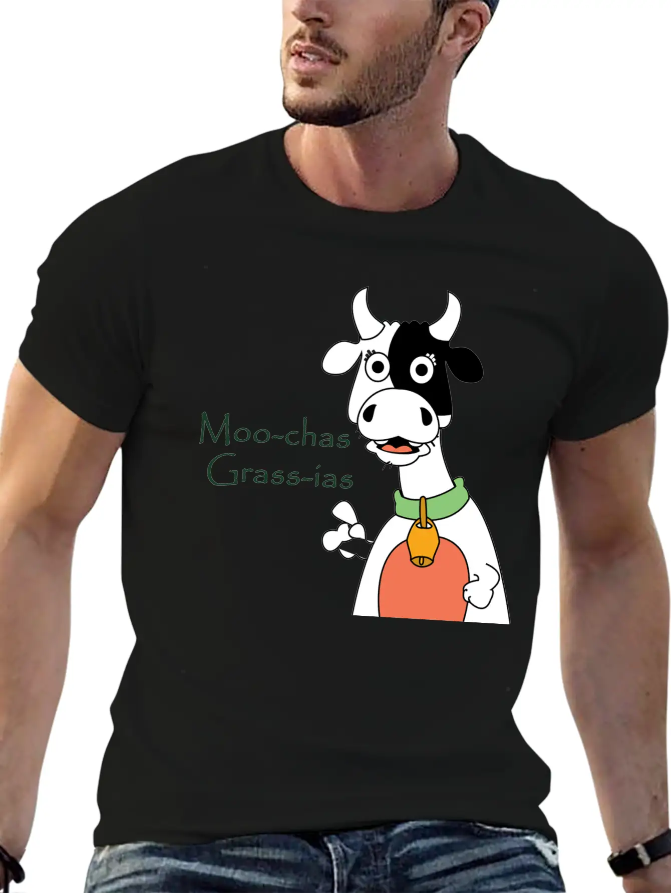 Moo-chas Grass-ias Essential Cotton Tee For Daily Outfits ¨C Unisex Style
