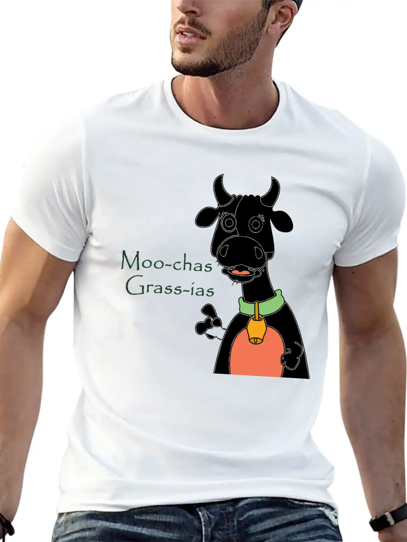 Moo-chas Grass-ias Essential Cotton Tee For Daily Outfits ¨C Unisex Style