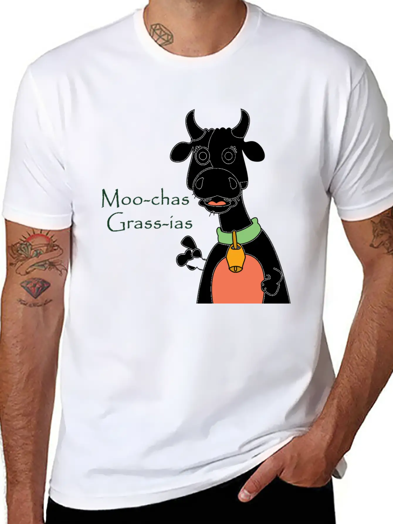 Moo-chas Grass-ias Essential Cotton Tee For Daily Outfits ¨C Unisex Style