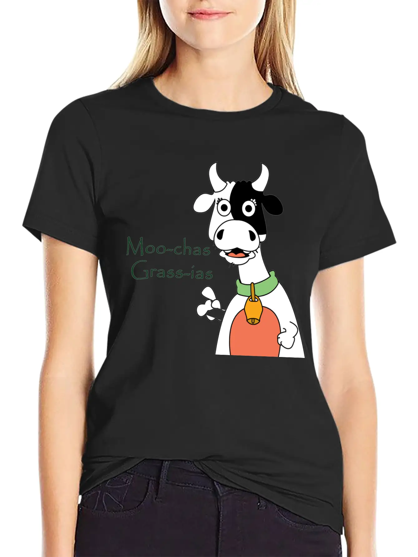 Moo-chas Grass-ias Essential Cotton Tee For Daily Outfits ¨C Unisex Style