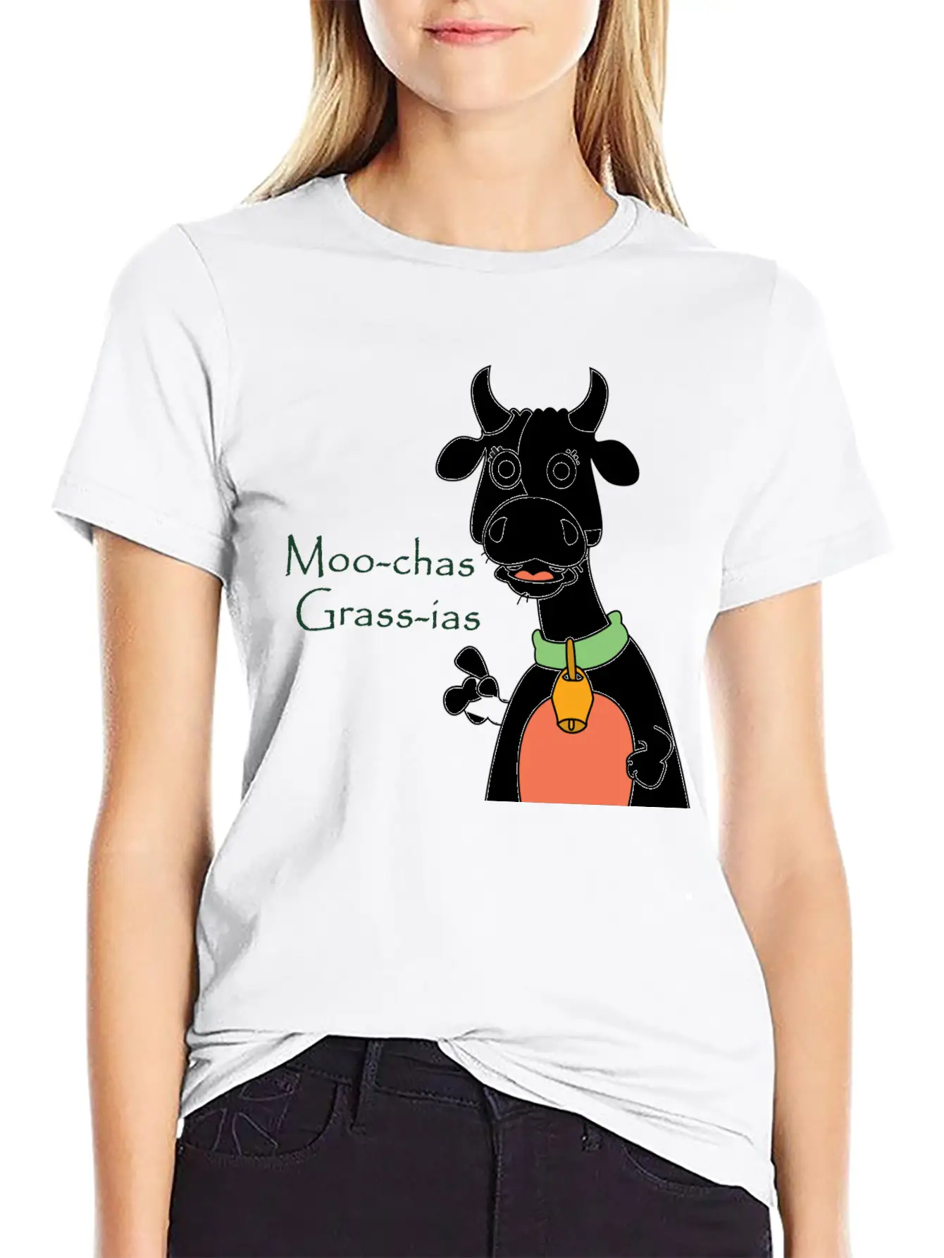 Moo-chas Grass-ias Essential Cotton Tee For Daily Outfits ¨C Unisex Style