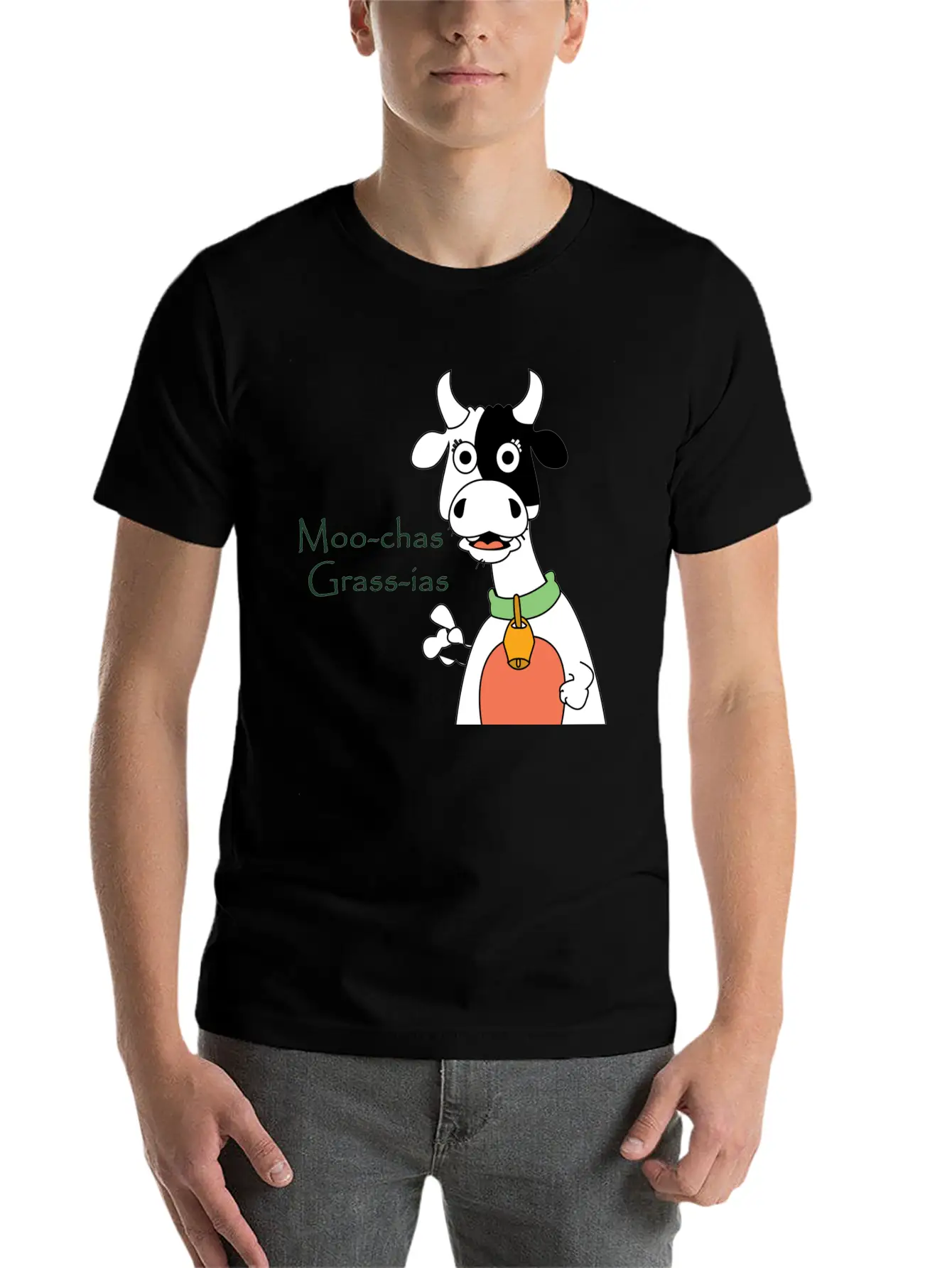 Moo-chas Grass-ias Essential Cotton Tee For Daily Outfits ¨C Unisex Style