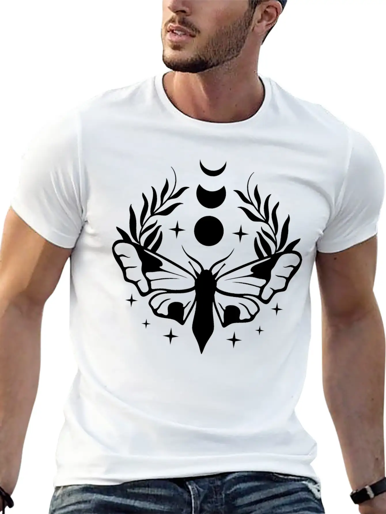 Moon Butterfly Essential Cotton Tee For Daily Outfits ¨C Unisex Style