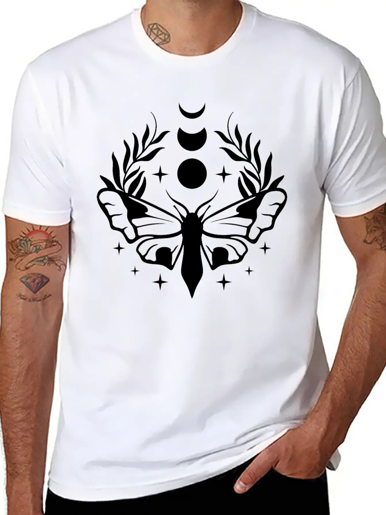 Moon Butterfly Essential Cotton Tee For Daily Outfits ¨C Unisex Style