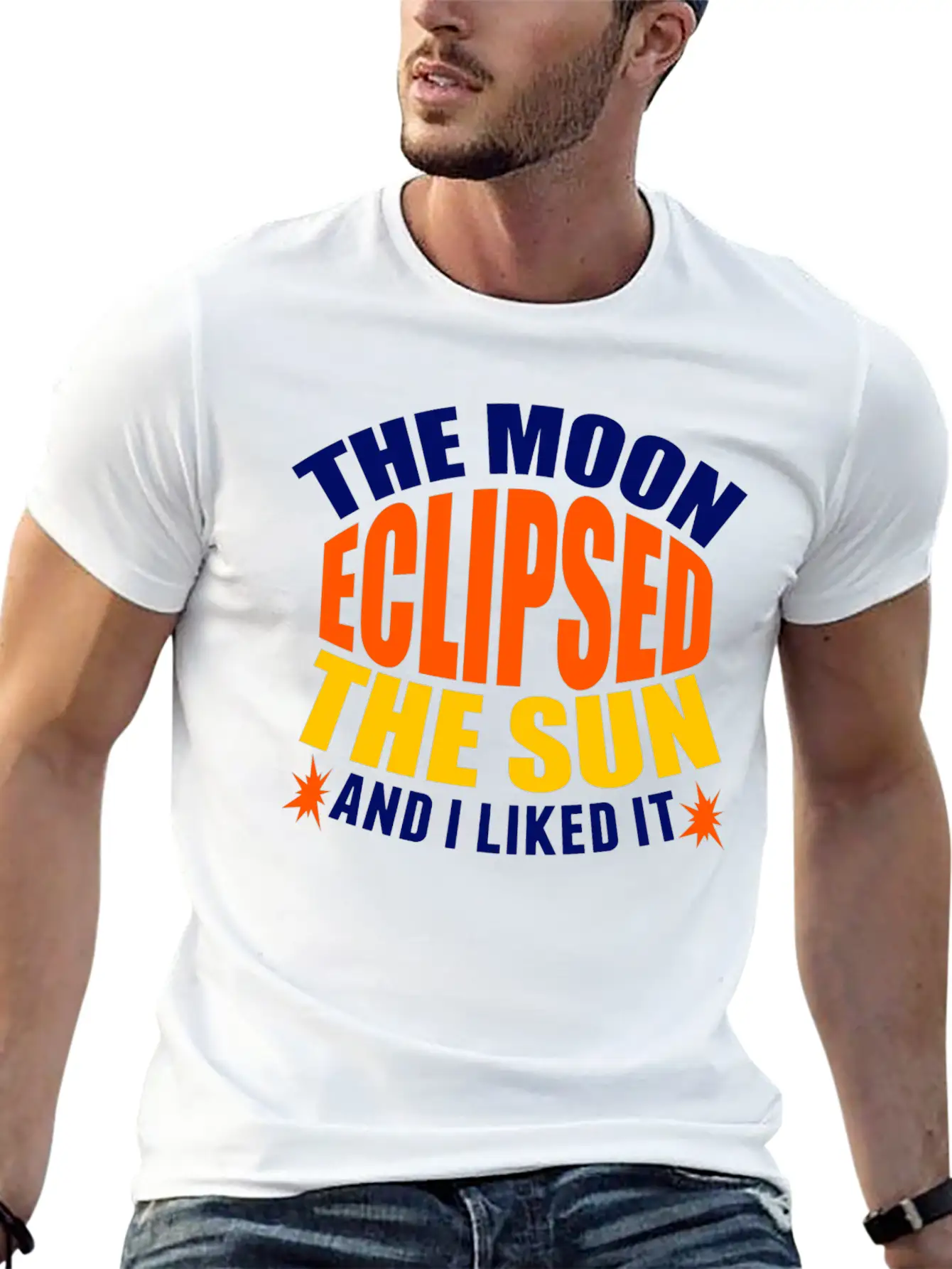 Moon Sun Eclipse Humor Basic Graphic T-Shirt ¨C Daily Comfort In Soft Cotton