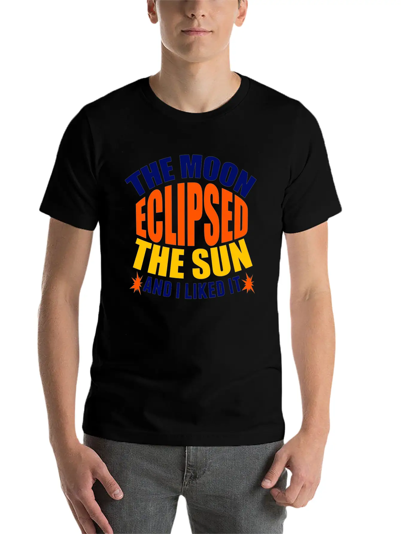 Moon Sun Eclipse Humor Basic Graphic T-Shirt ¨C Daily Comfort In Soft Cotton