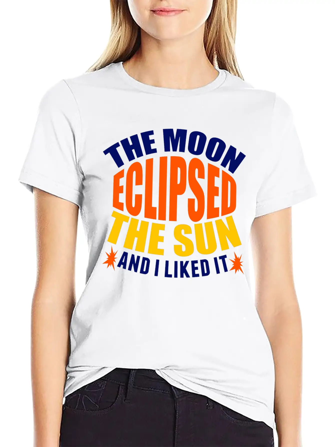 Moon Sun Eclipse Humor Basic Graphic T-Shirt ¨C Daily Comfort In Soft Cotton