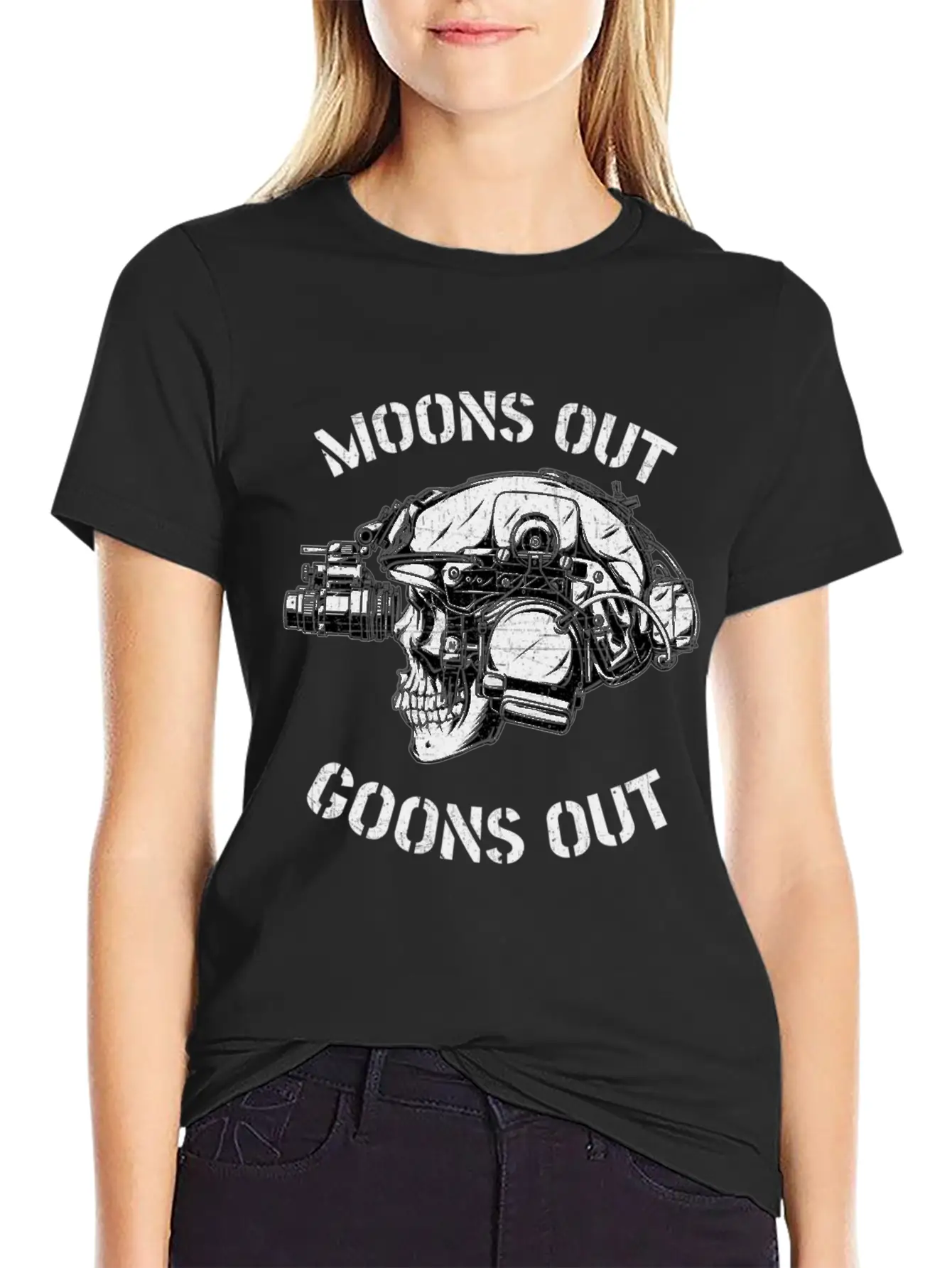 Moons Out Goons Out Ull Helmet Nvgs Military Men'S Soft Cotton Short Sleeve Tee ¨C Unisex Wardrobe Staple