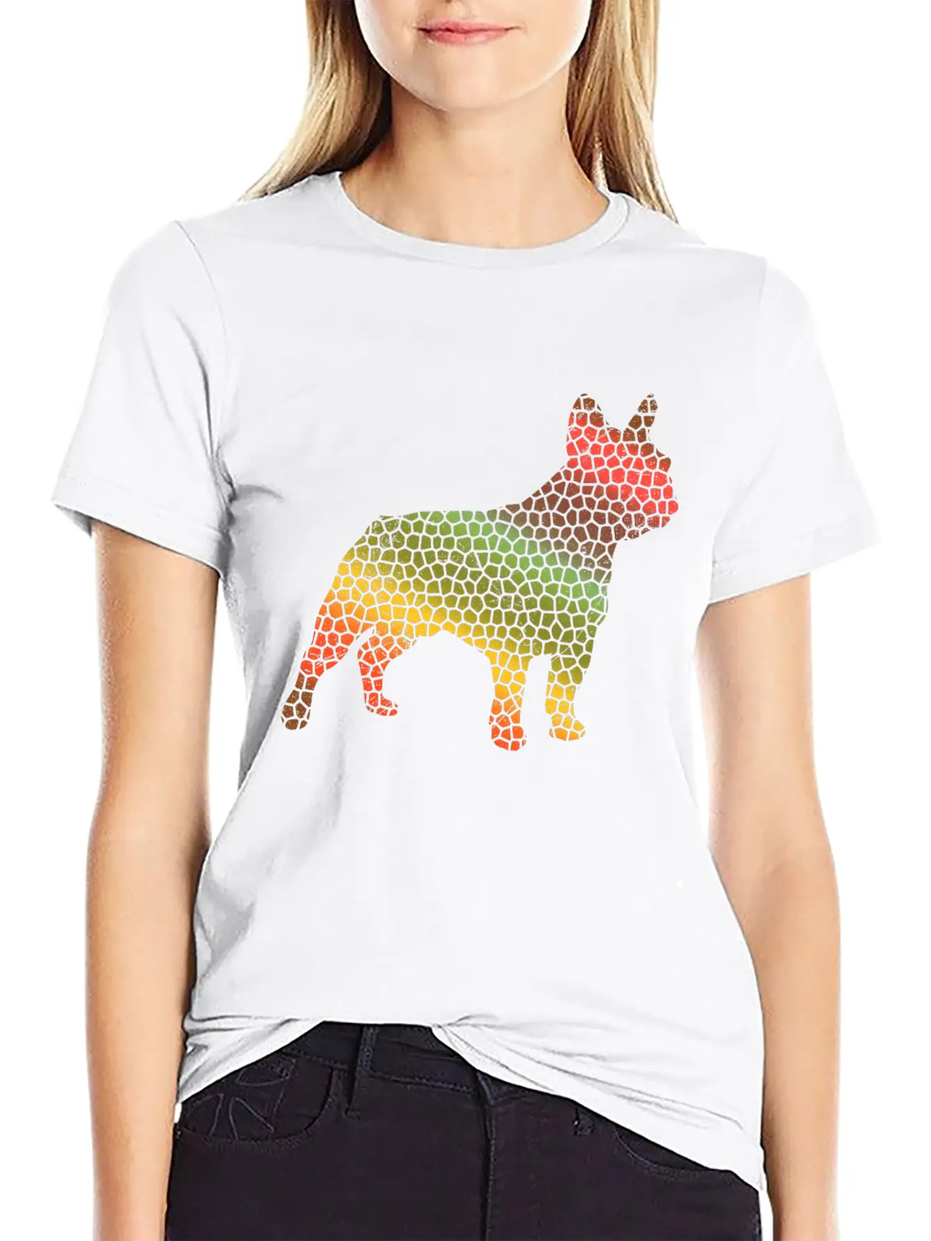 Mosaic French Bulldog Tribal Tattoo Gift Idea Soft Cotton Short Sleeve Tee ¨C Unisex Wardrobe Staple