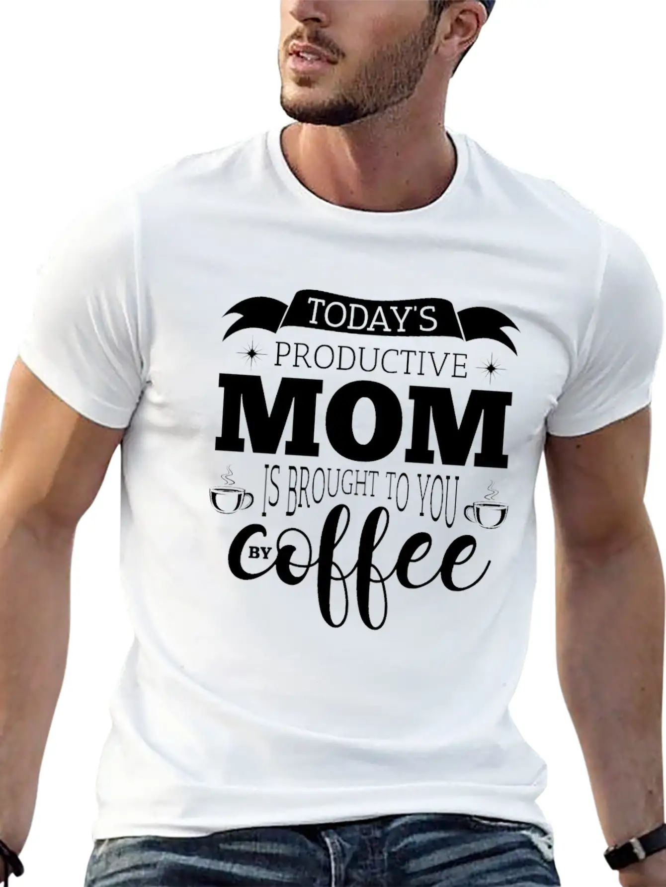 Mother Coffee Inspiration Children Stress Gift Basic Graphic T-Shirt ¨C Daily Comfort In Soft Cotton