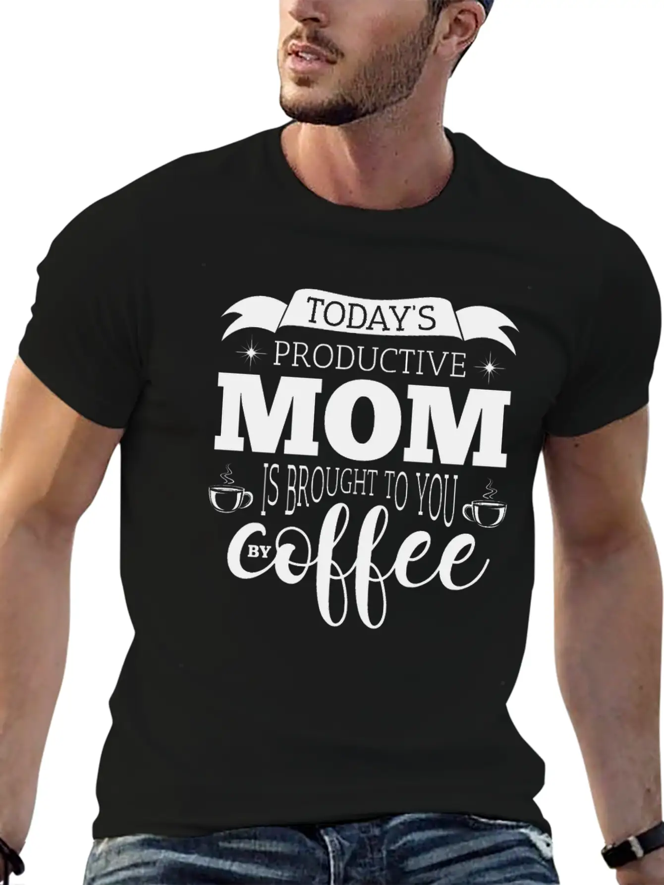 Mother Coffee Inspiration Children Stress Gift Basic Graphic T-Shirt ¨C Daily Comfort In Soft Cotton