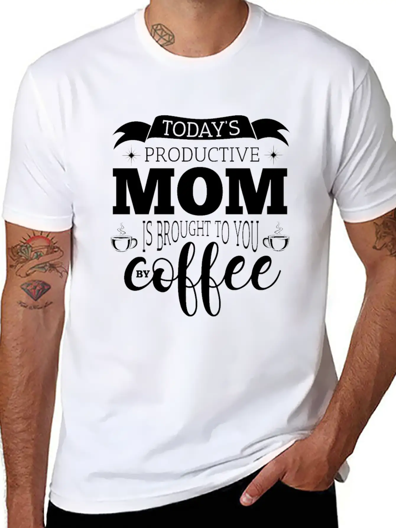 Mother Coffee Inspiration Children Stress Gift Basic Graphic T-Shirt ¨C Daily Comfort In Soft Cotton