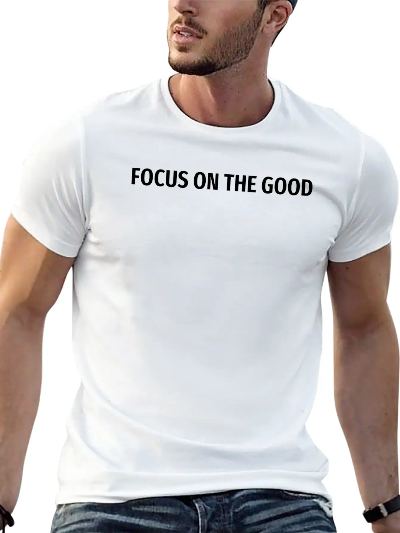 Motivational Shirt Focus On The Good Basic Graphic T-Shirt ¨C Daily Comfort In Soft Cotton