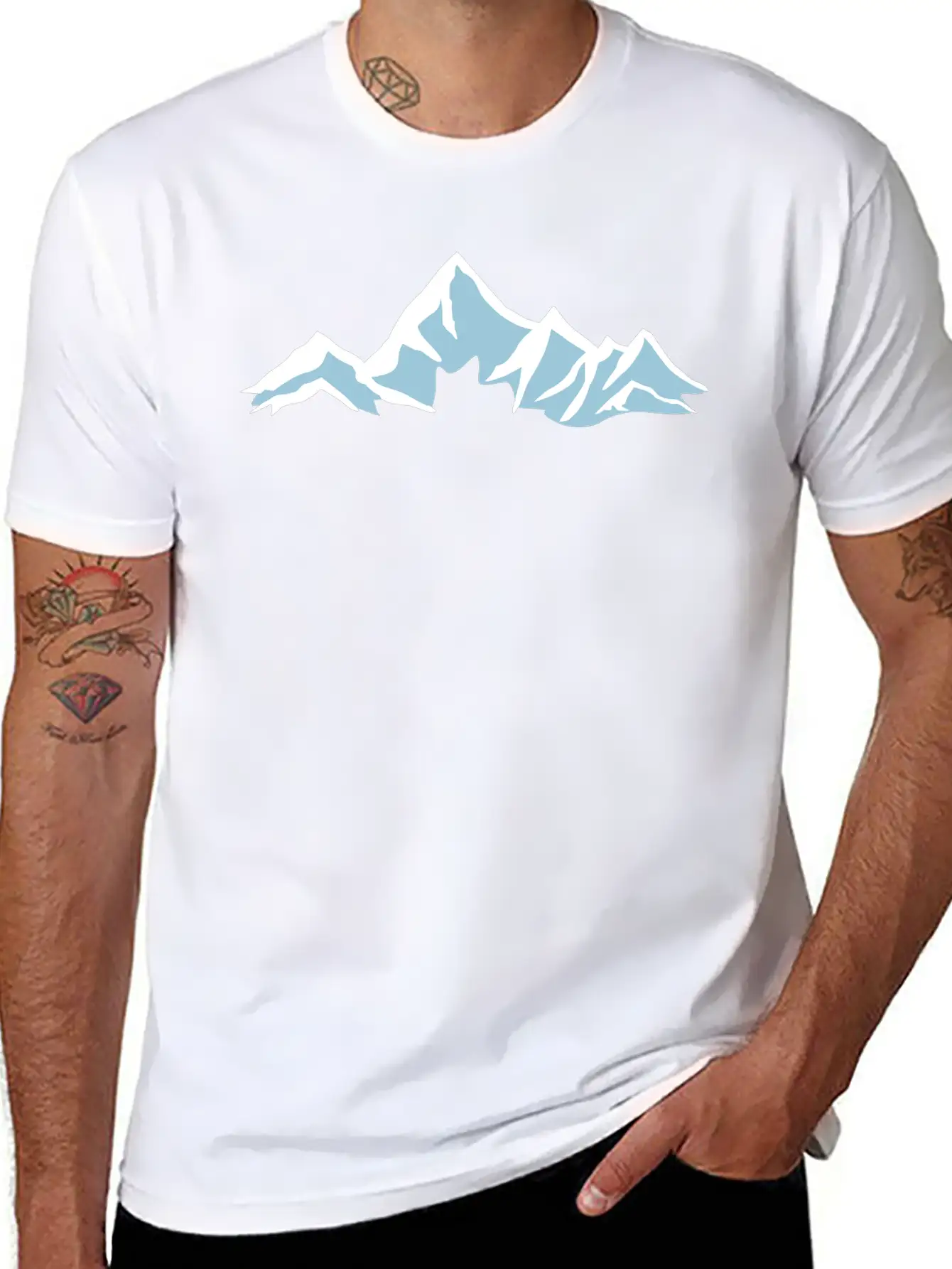 Mountain, Mountains, Glacier Essential Cotton Tee For Daily Outfits ¨C Unisex Style