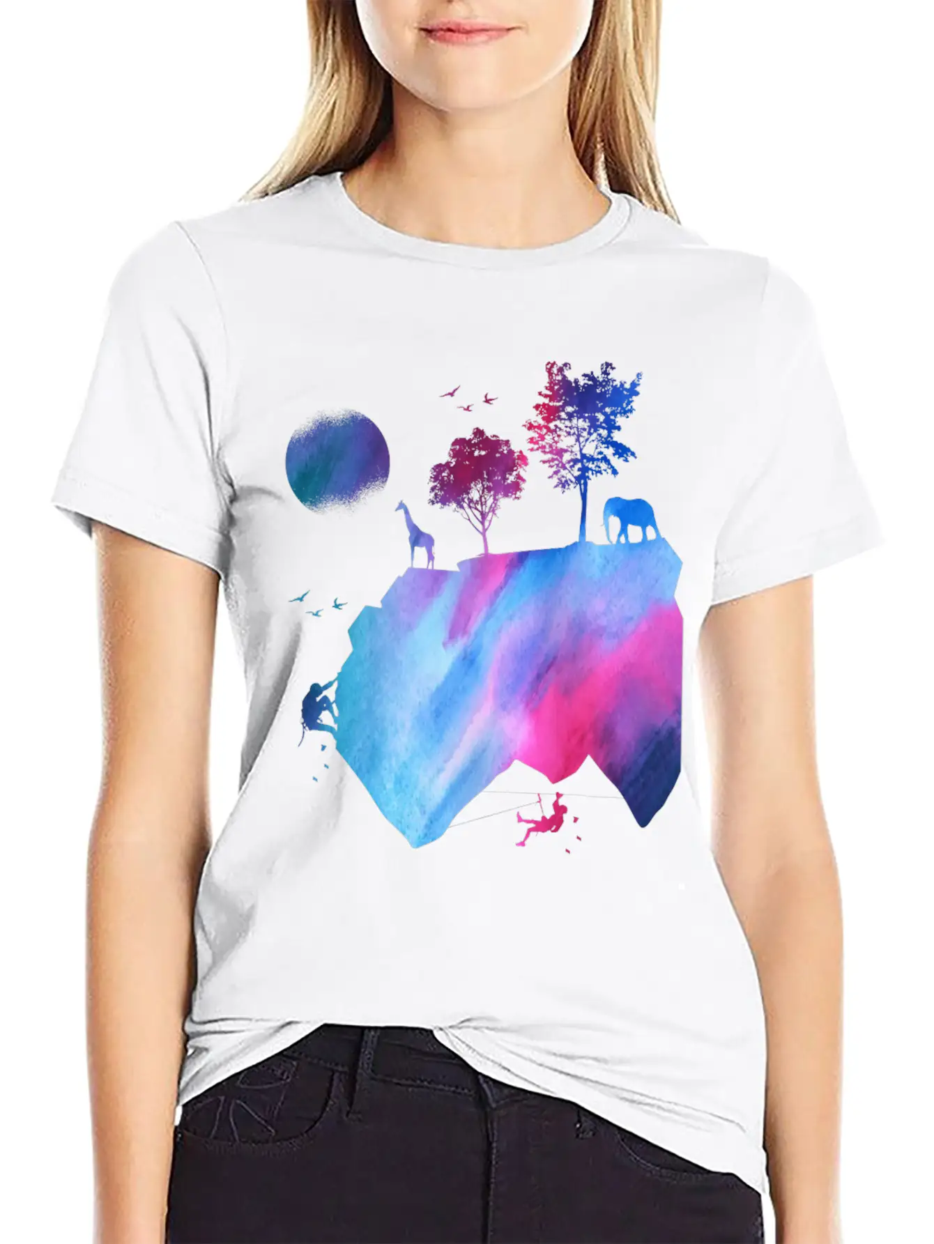 Mountains, Nature, Hiking, Camping, Hike Basic Graphic T-Shirt ¨C Daily Comfort In Soft Cotton