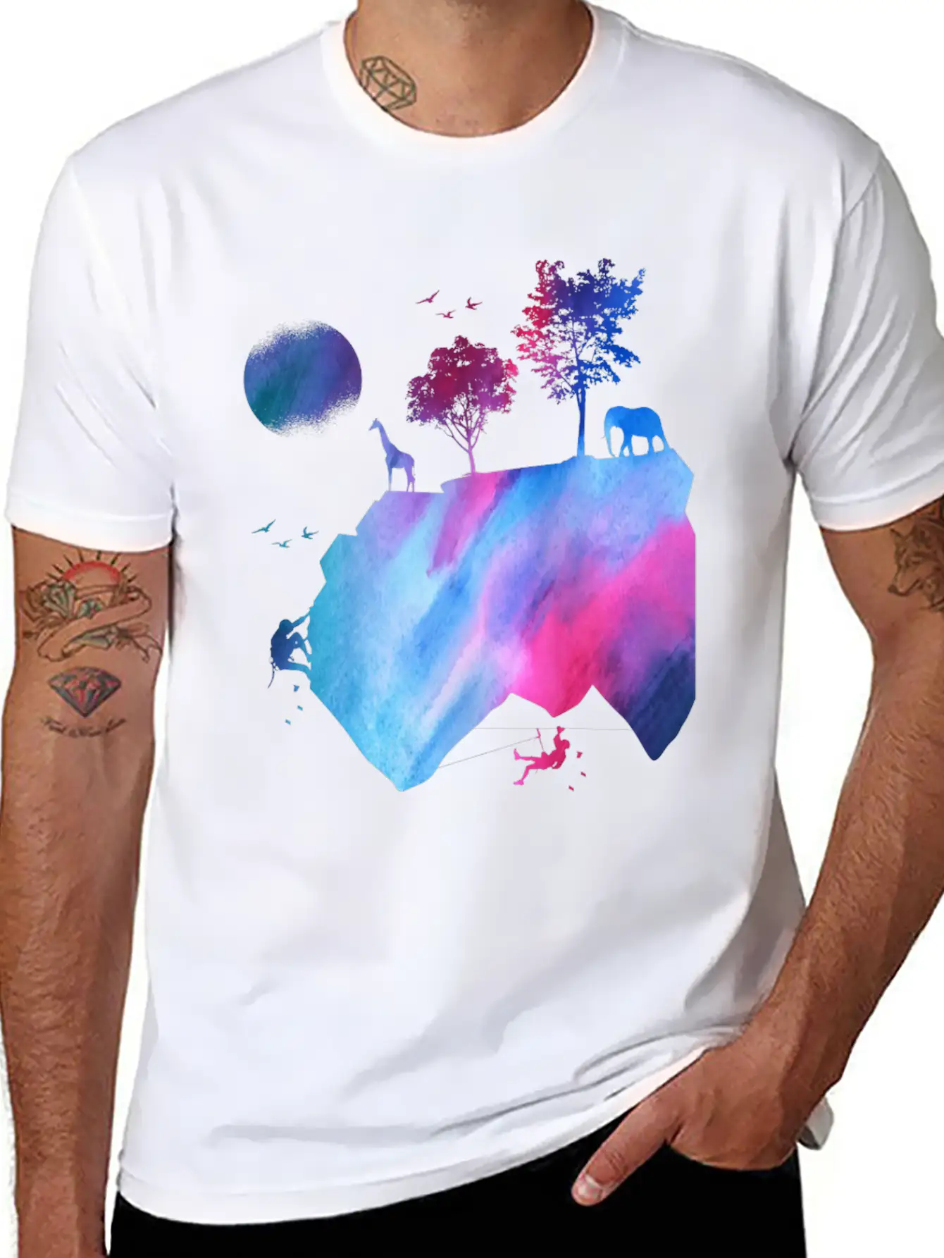 Mountains, Nature, Hiking, Camping, Hike Basic Graphic T-Shirt ¨C Daily Comfort In Soft Cotton