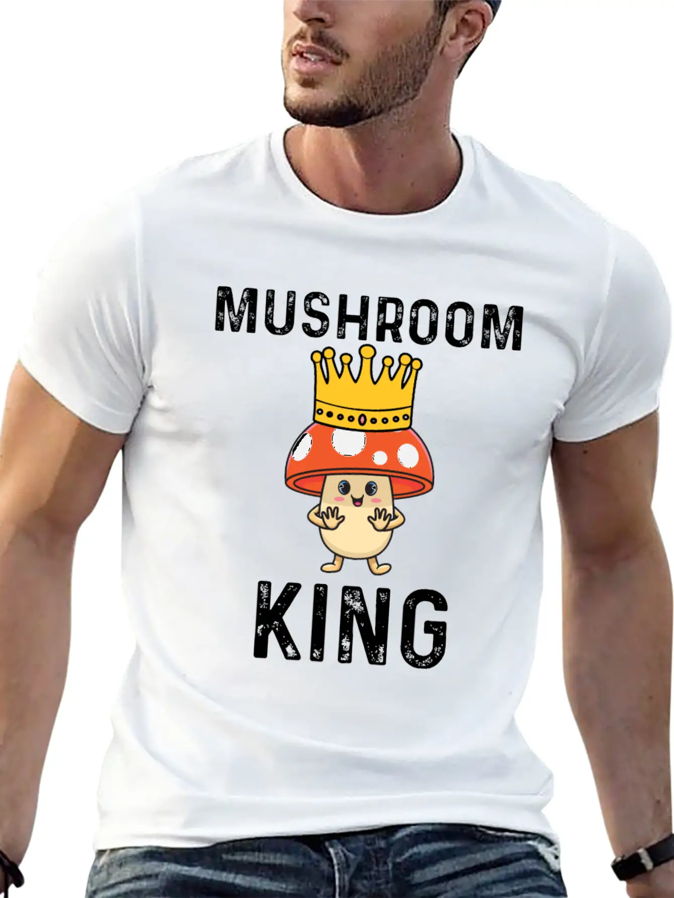 Mushroom King Basic Graphic T-Shirt ¨C Daily Comfort In Soft Cotton