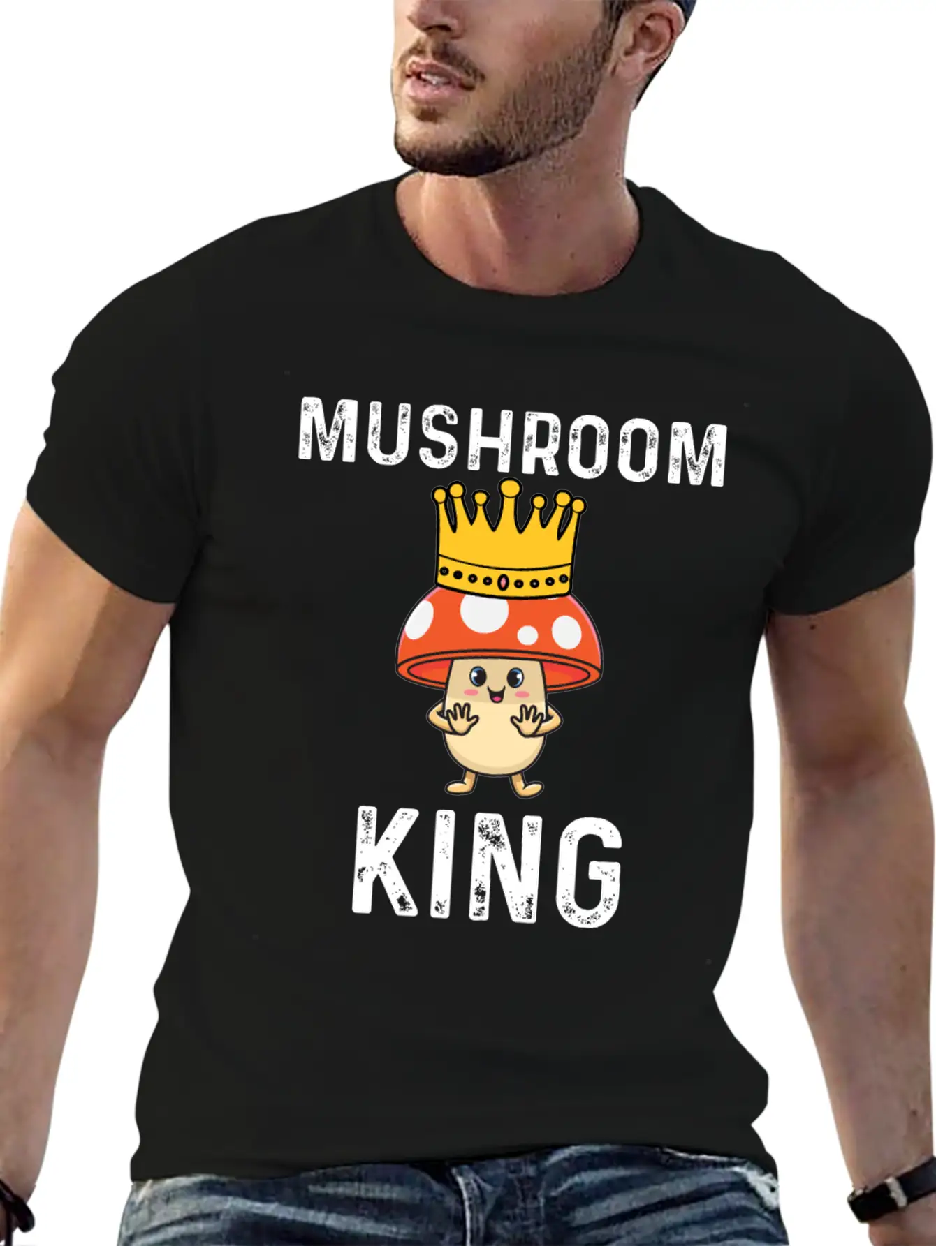 Mushroom King Basic Graphic T-Shirt ¨C Daily Comfort In Soft Cotton