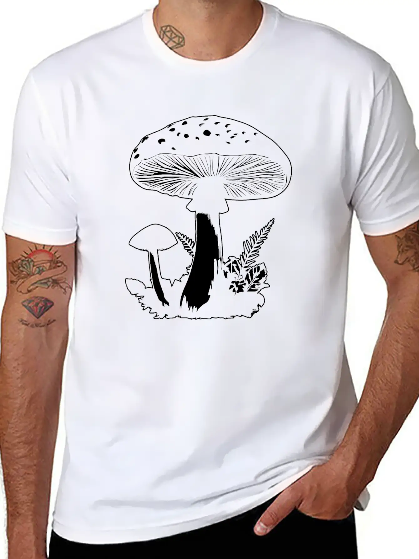 Mushroom Picker Fungi Forest Essential Cotton Tee For Daily Outfits ¨C Unisex Style
