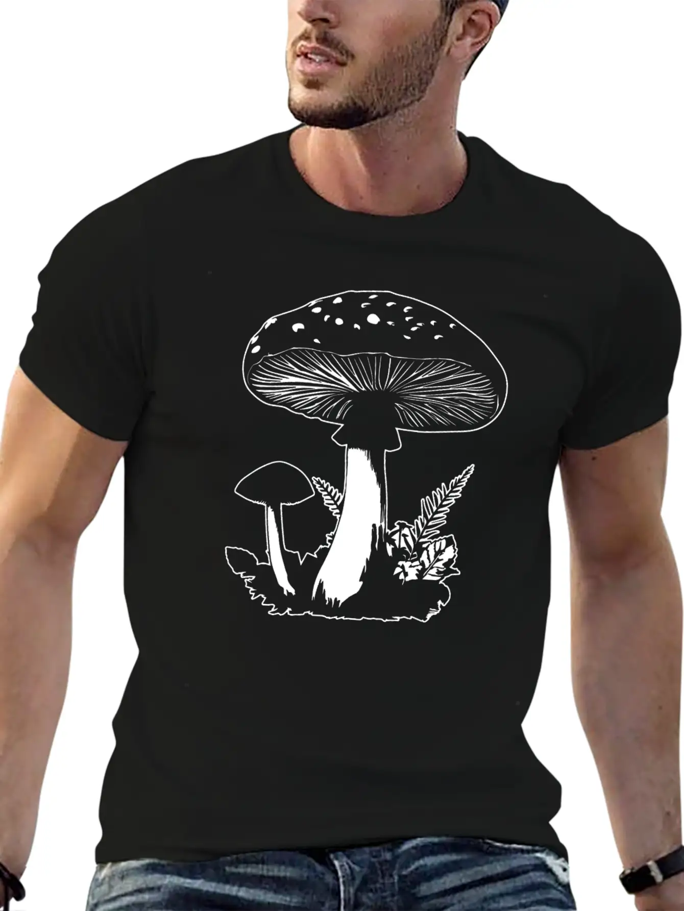 Mushroom Picker Fungi Forest Essential Cotton Tee For Daily Outfits ¨C Unisex Style