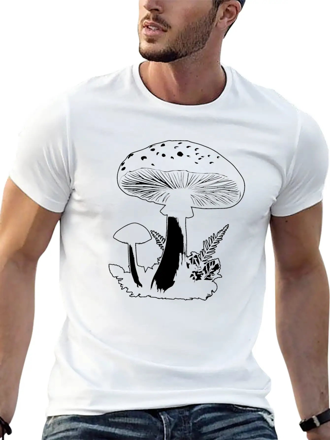 Mushroom Picker Fungi Forest Essential Cotton Tee For Daily Outfits ¨C Unisex Style