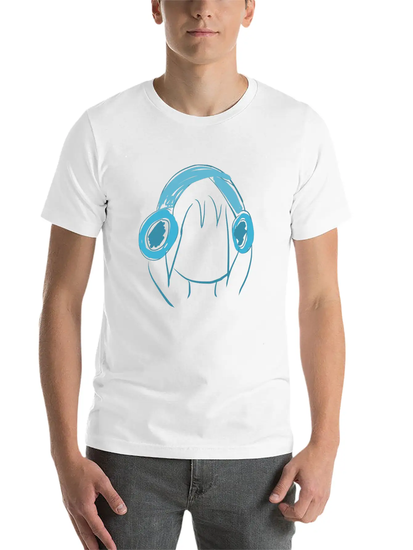 Music Head Icon Essential Cotton Tee For Daily Outfits ¨C Unisex Style