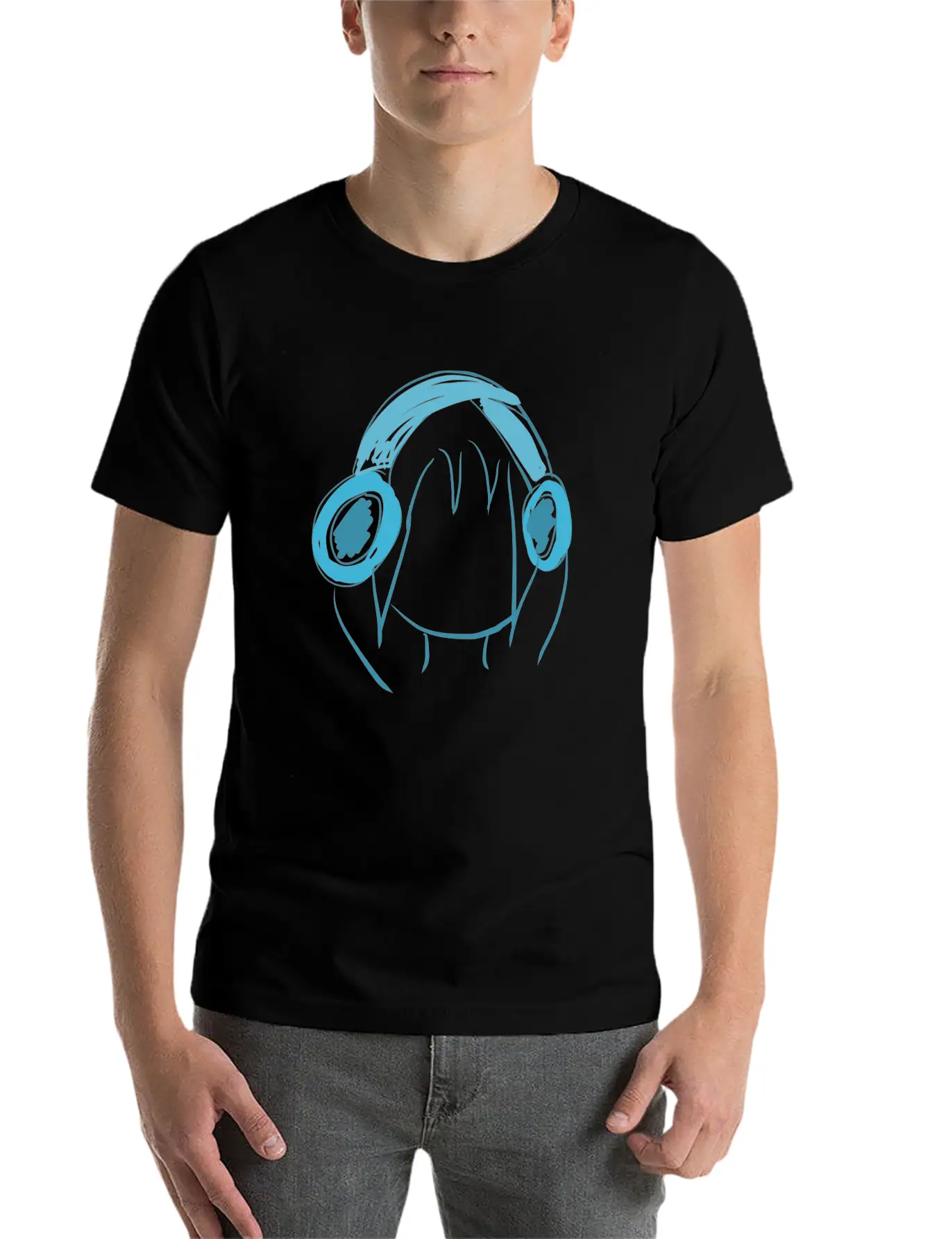 Music Head Icon Essential Cotton Tee For Daily Outfits ¨C Unisex Style