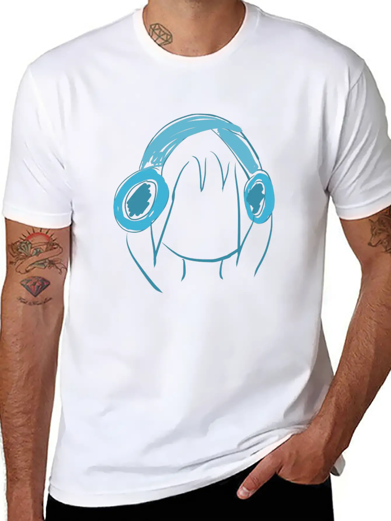 Music Head Icon Essential Cotton Tee For Daily Outfits ¨C Unisex Style