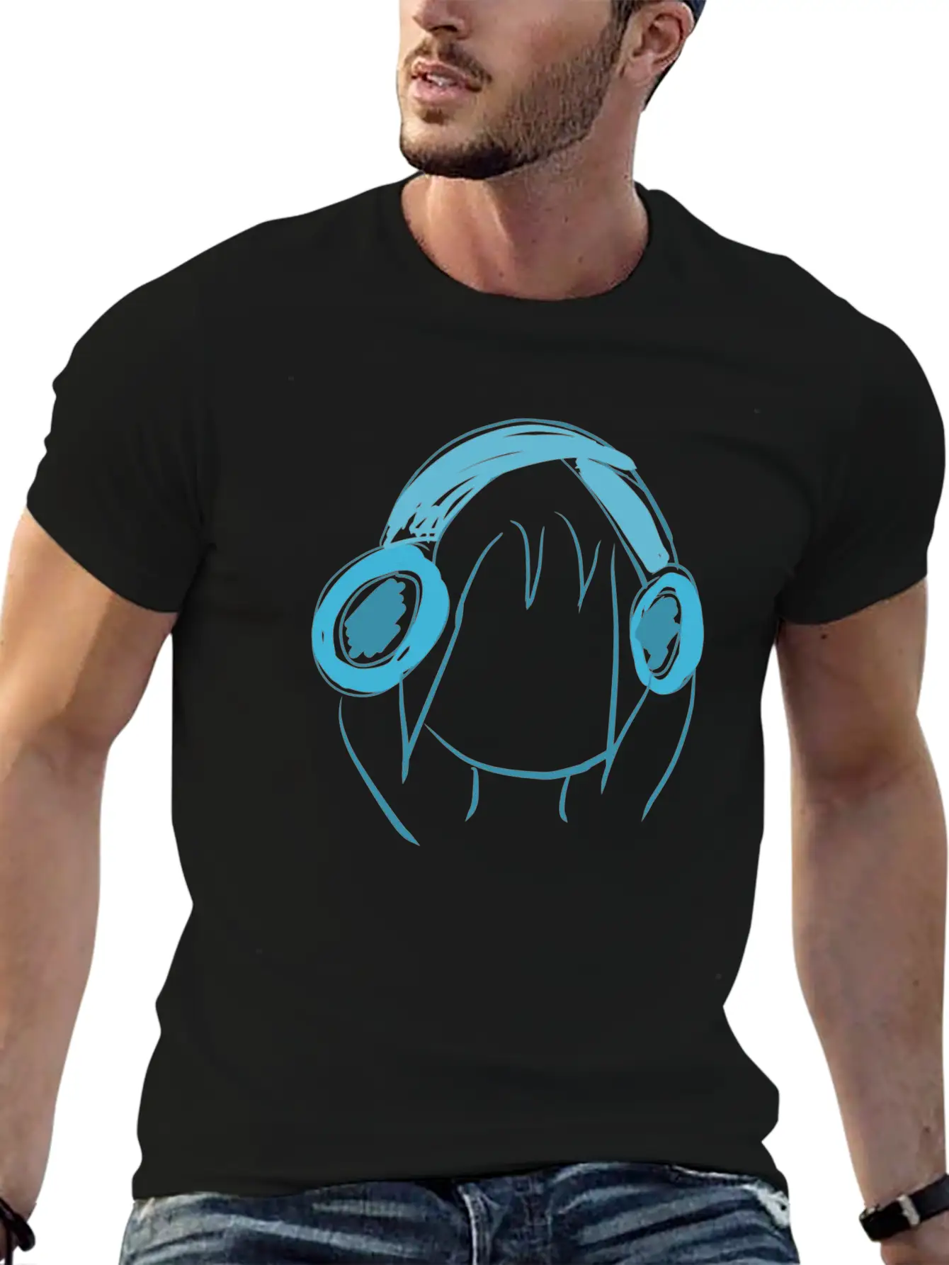 Music Head Icon Essential Cotton Tee For Daily Outfits ¨C Unisex Style