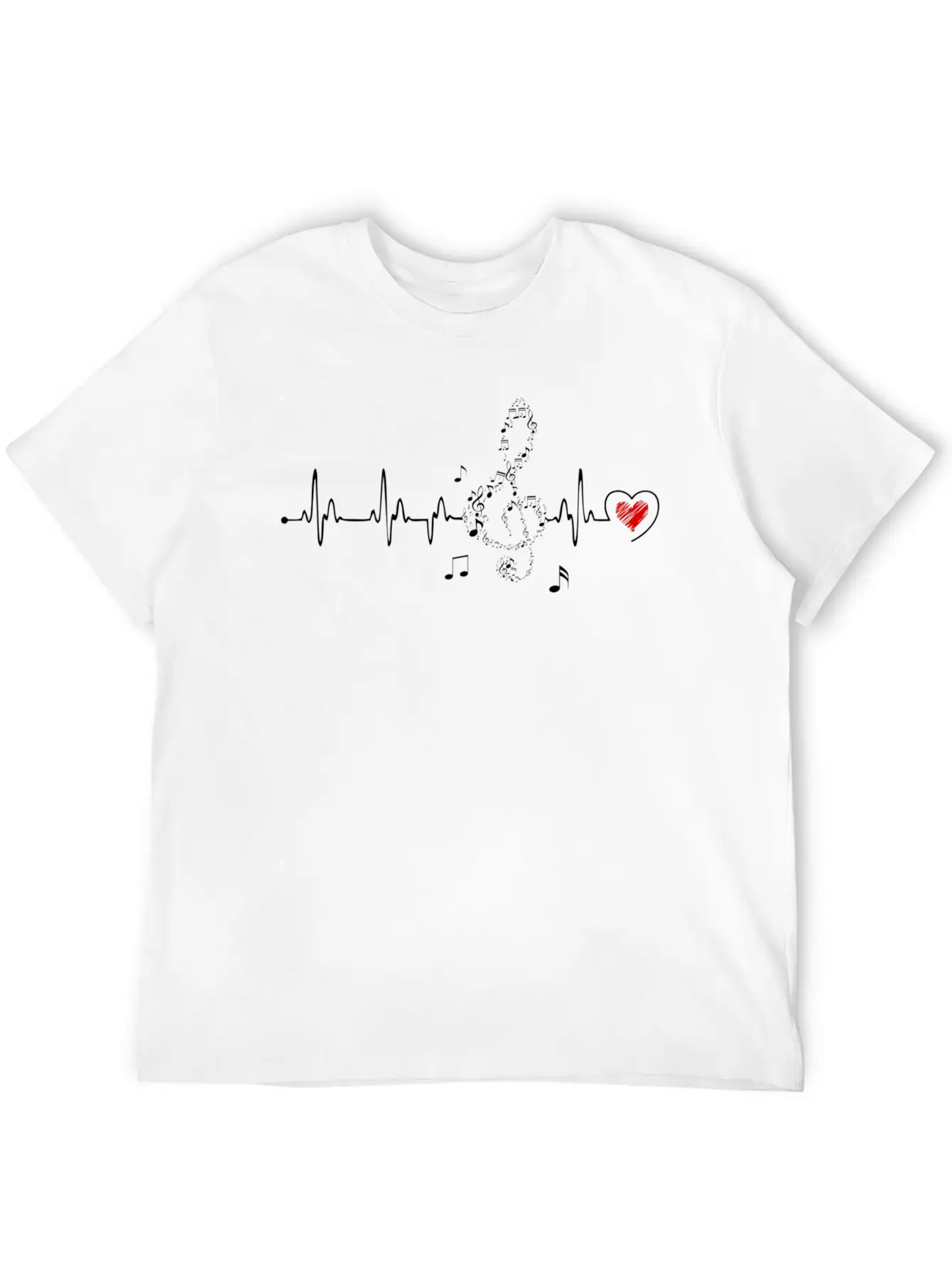 Music Heartbeat For Music Basic Graphic T-Shirt ¨C Daily Comfort In Soft Cotton