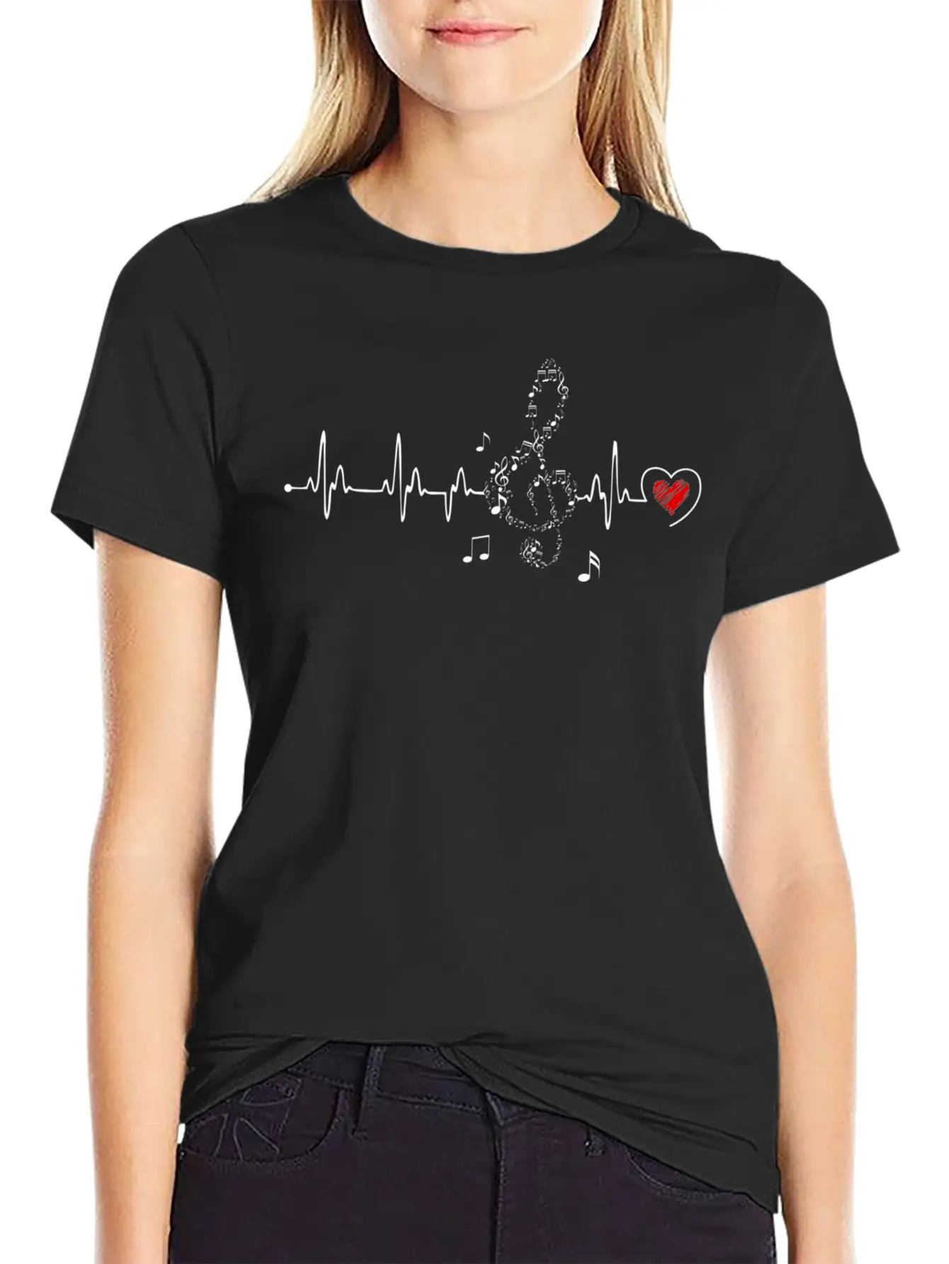 Music Heartbeat For Music Basic Graphic T-Shirt ¨C Daily Comfort In Soft Cotton