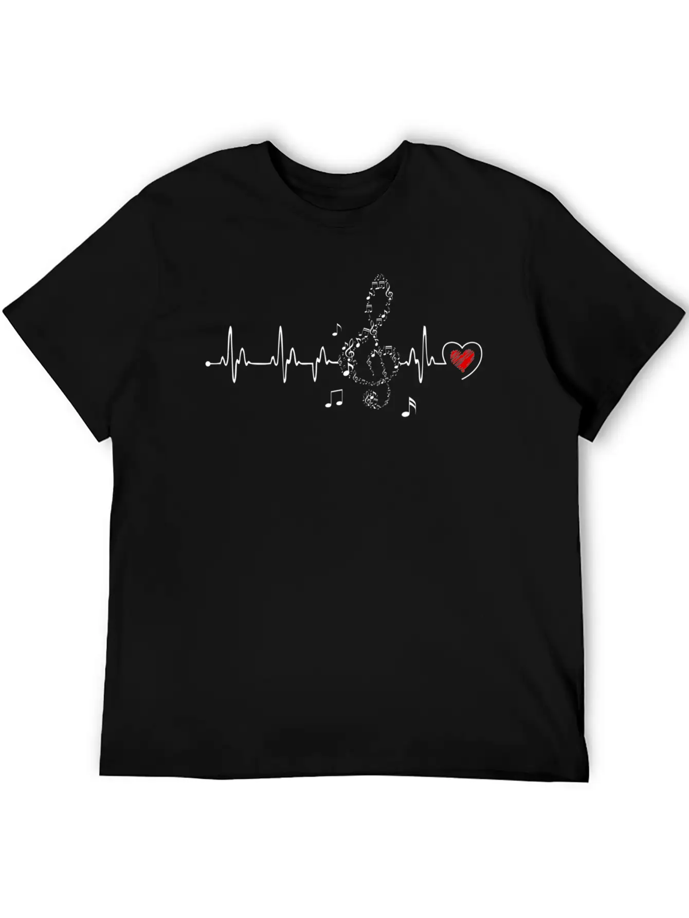 Music Heartbeat For Music Basic Graphic T-Shirt ¨C Daily Comfort In Soft Cotton