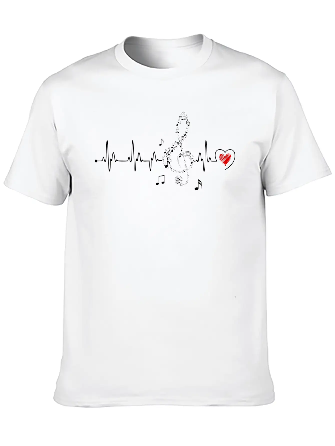 Music Heartbeat For Music Basic Graphic T-Shirt ¨C Daily Comfort In Soft Cotton