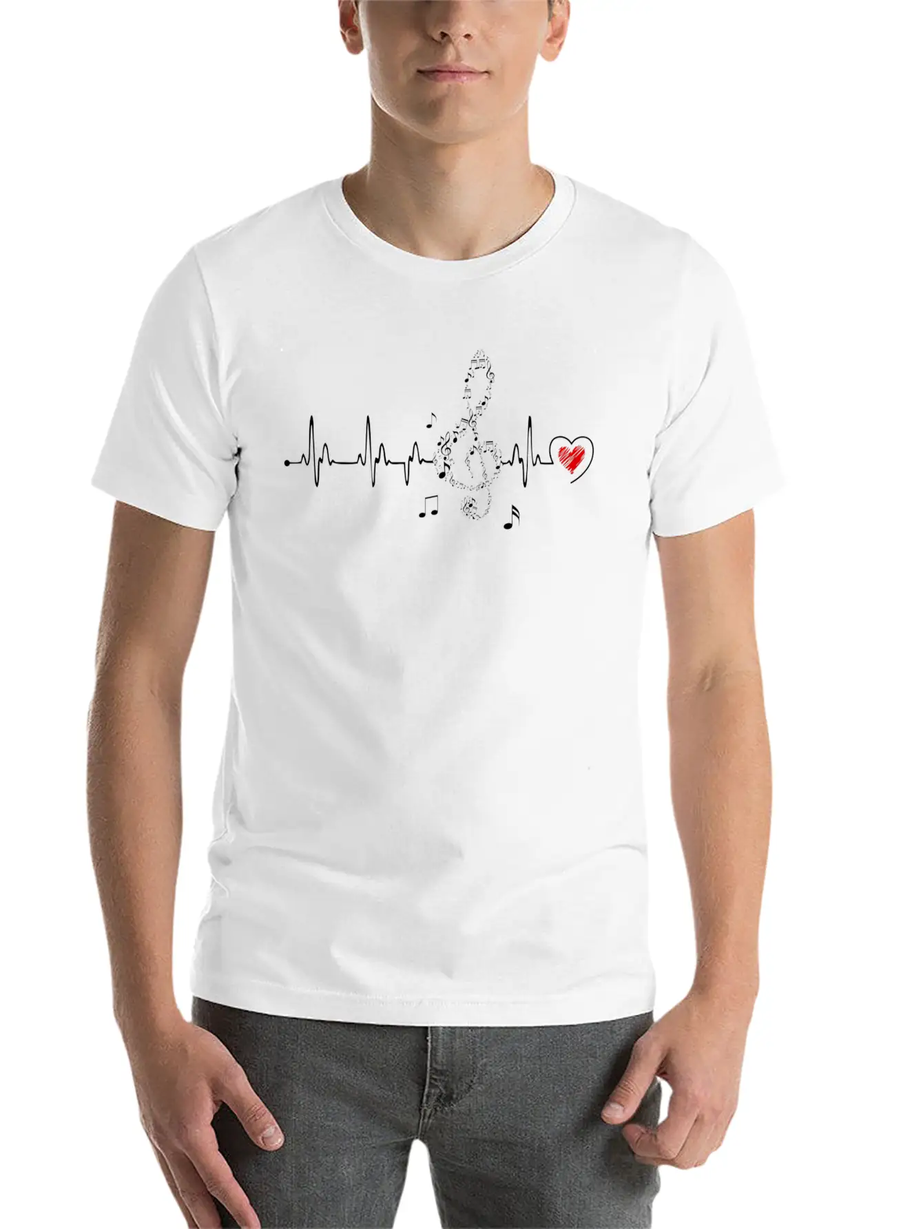 Music Heartbeat For Music Basic Graphic T-Shirt ¨C Daily Comfort In Soft Cotton