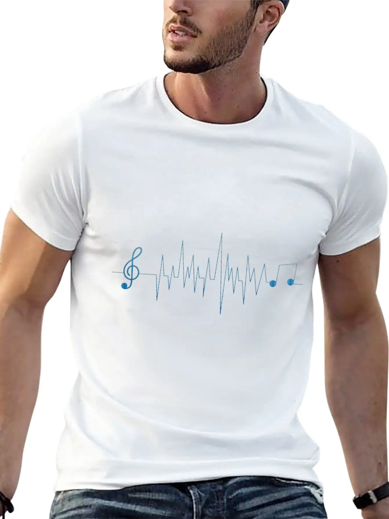 Music Heartbeat Soft Cotton Short Sleeve Tee ¨C Unisex Wardrobe Staple