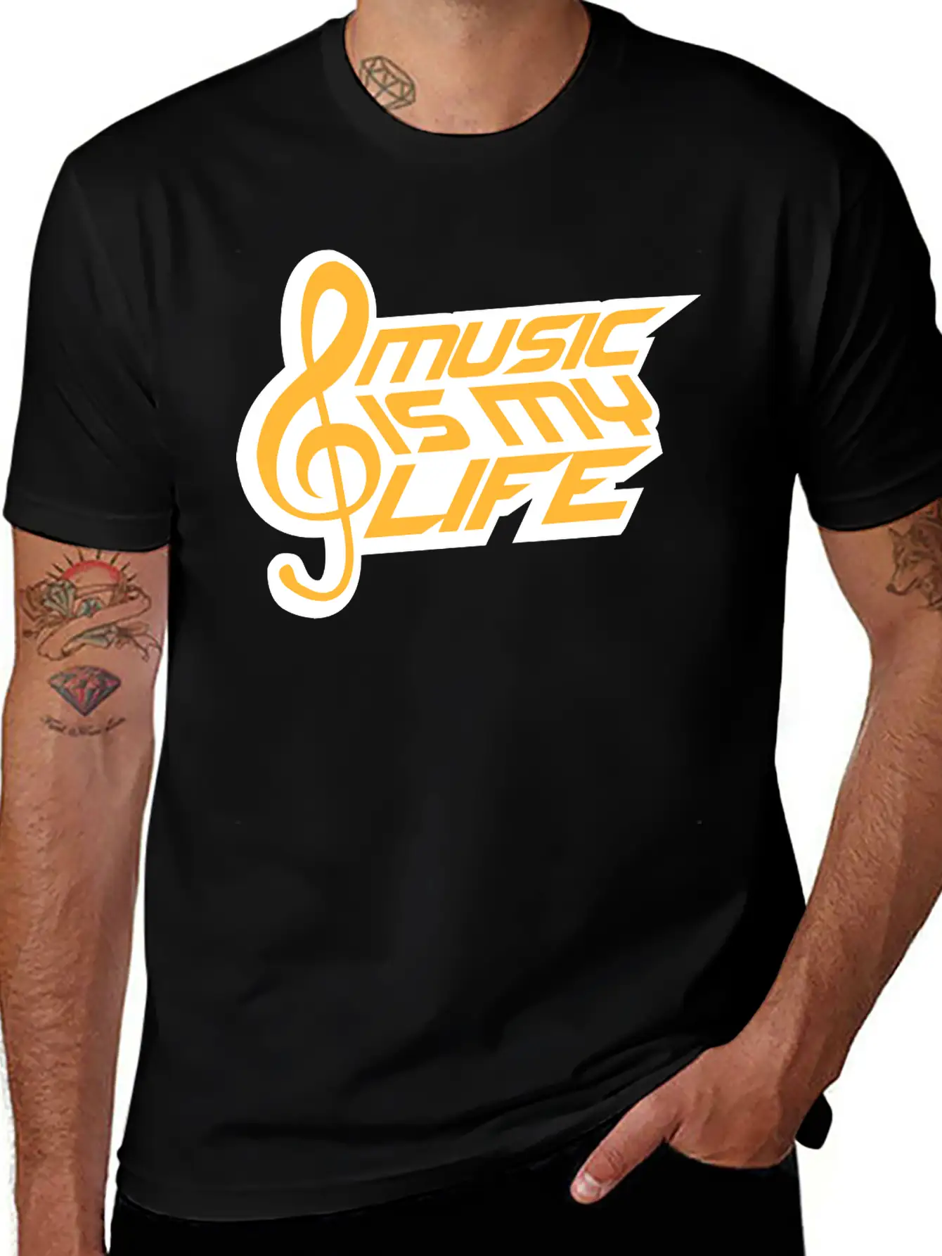Music Is My Life Party Club Concert Sound Love Essential Cotton Tee For Daily Outfits ¨C Unisex Style