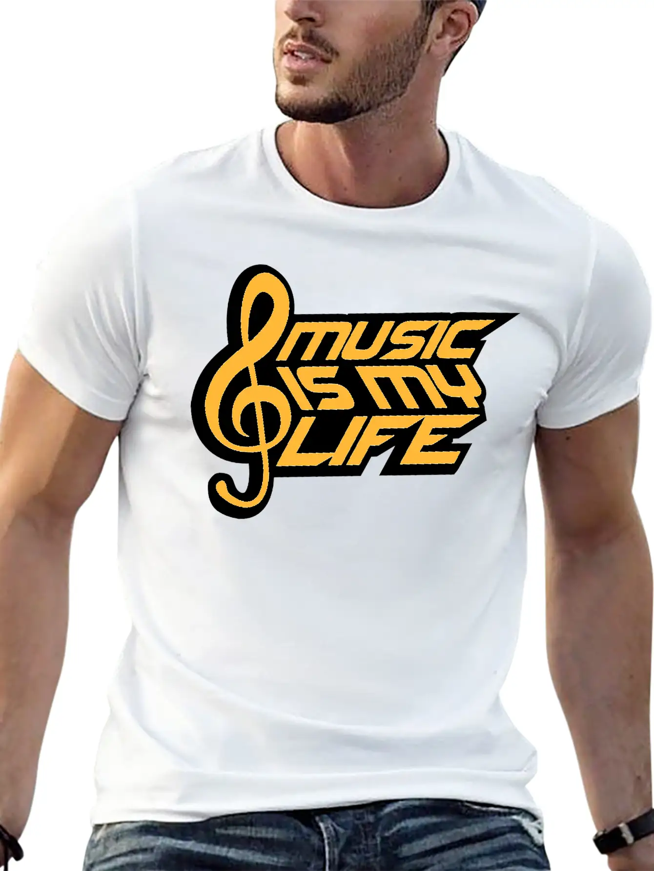 Music Is My Life Party Club Concert Sound Love Essential Cotton Tee For Daily Outfits ¨C Unisex Style