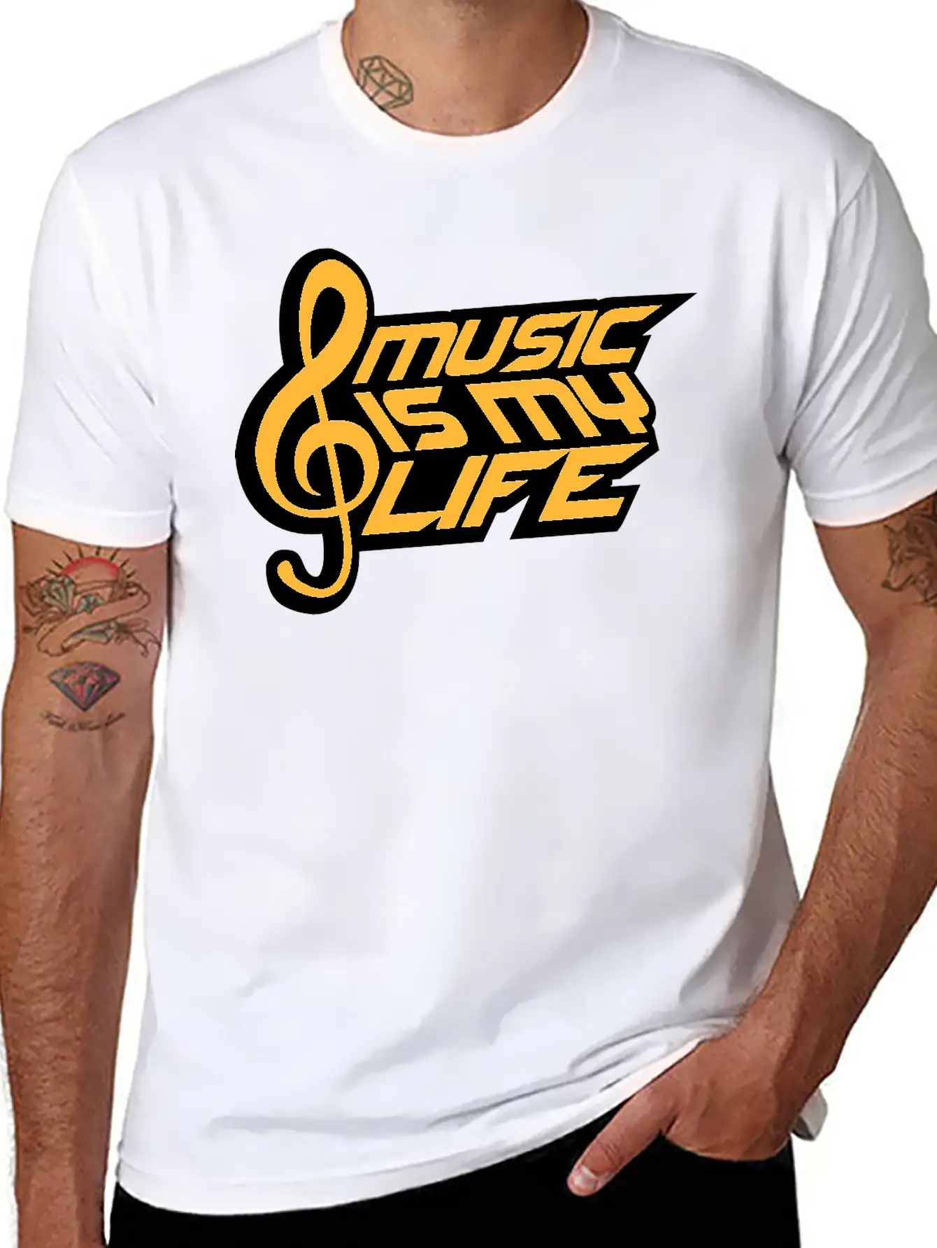 Music Is My Life Party Club Concert Sound Love Essential Cotton Tee For Daily Outfits ¨C Unisex Style