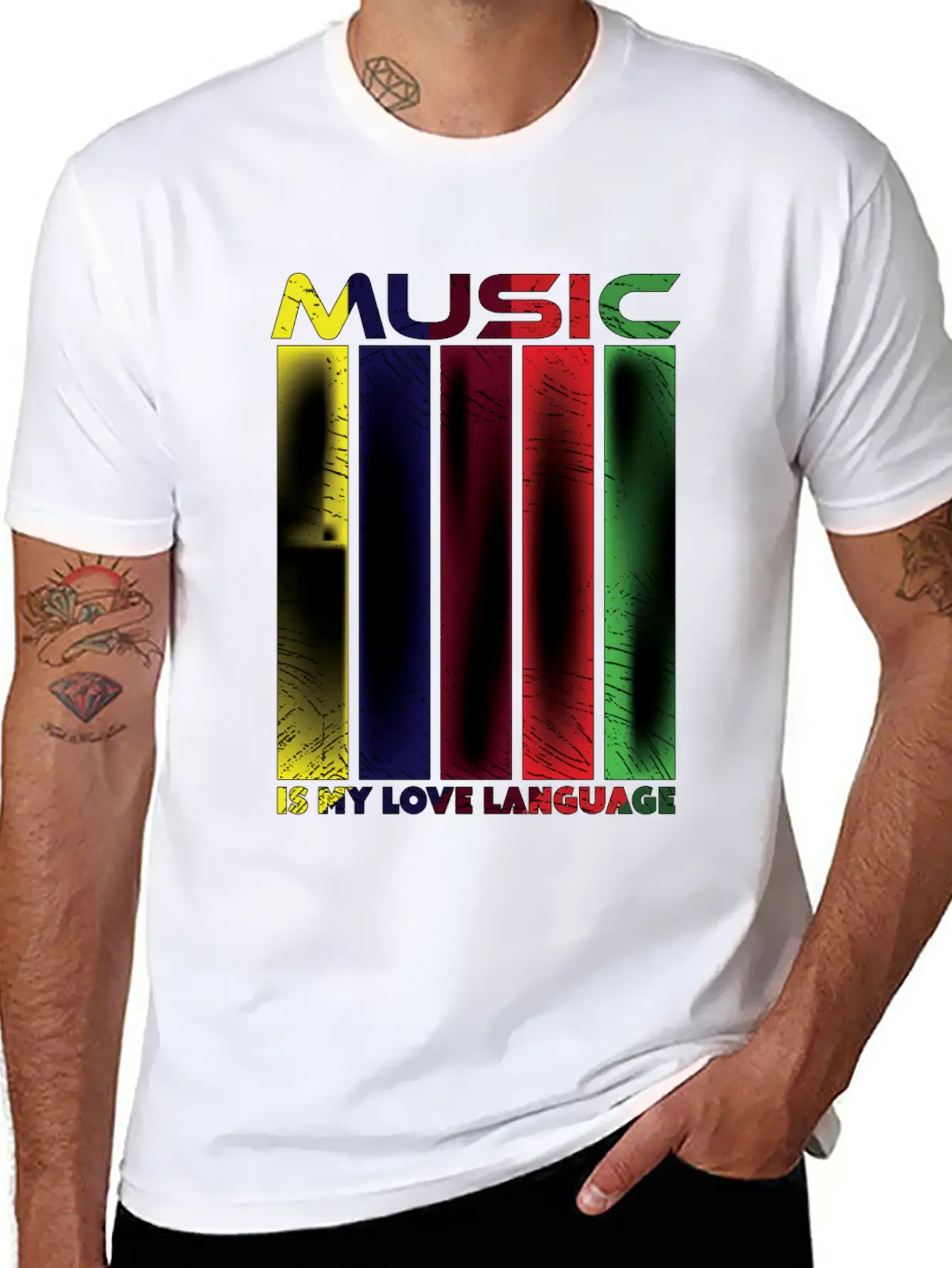 Music Is My Love Language - Funny Music Qoutes Essential Cotton Tee For Daily Outfits ¨C Unisex Style
